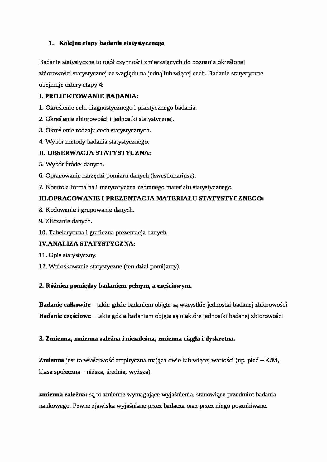 Badanie statystyczne-opracowanie - strona 1