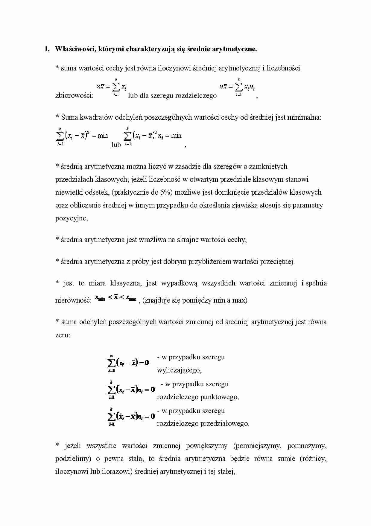Średnie arytmetyczne-właściwości - strona 1