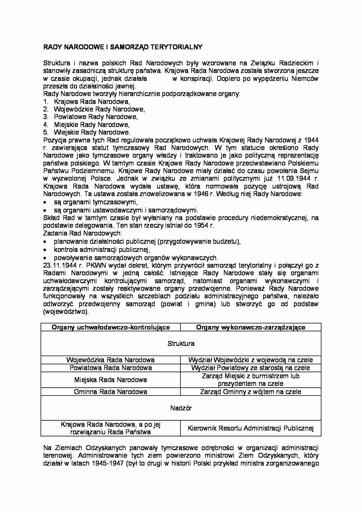 Rady narodowe i samorząd terytorialny - strona 1