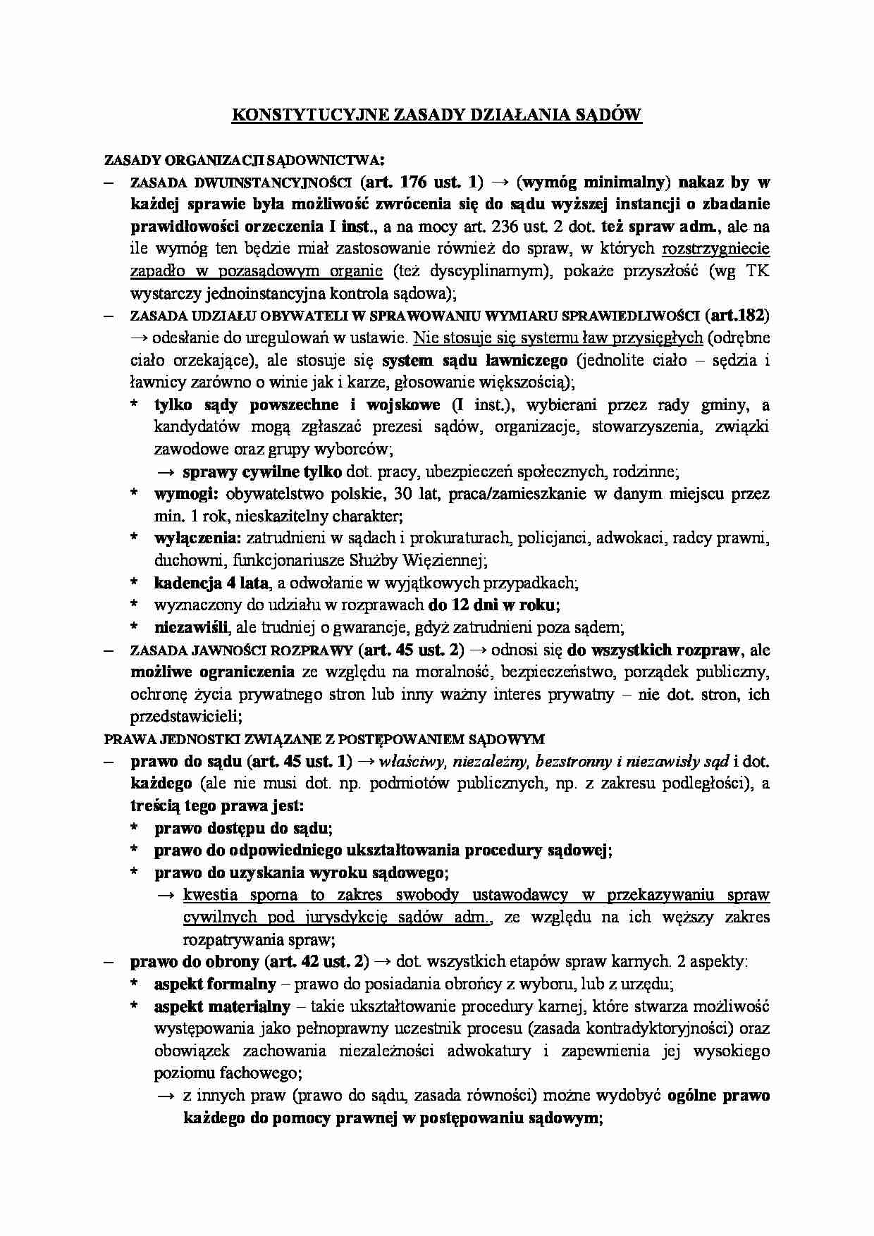 Konstytucyjne zasady działania sądów - strona 1