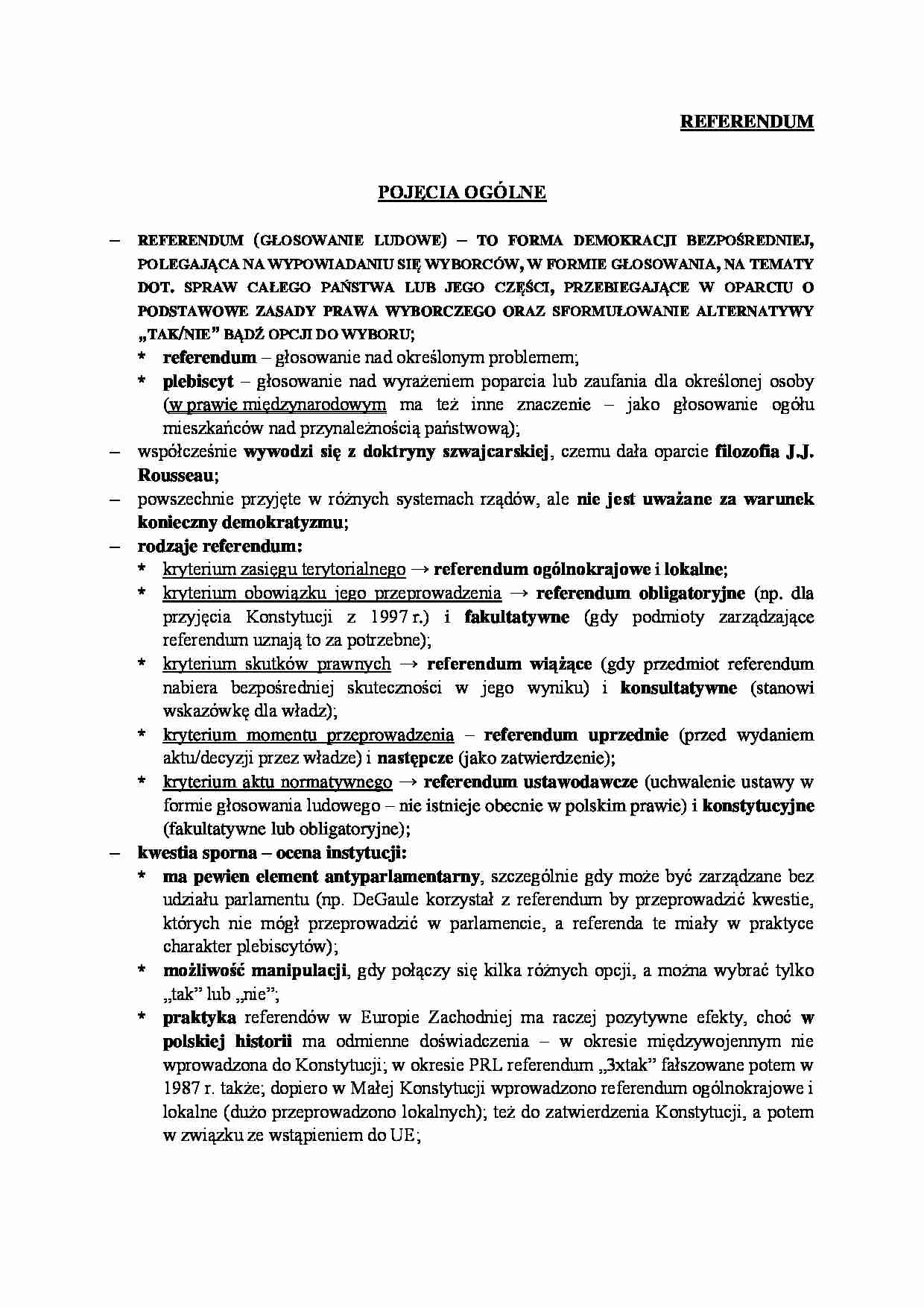 Referendum - pojęcia ogólne. - strona 1