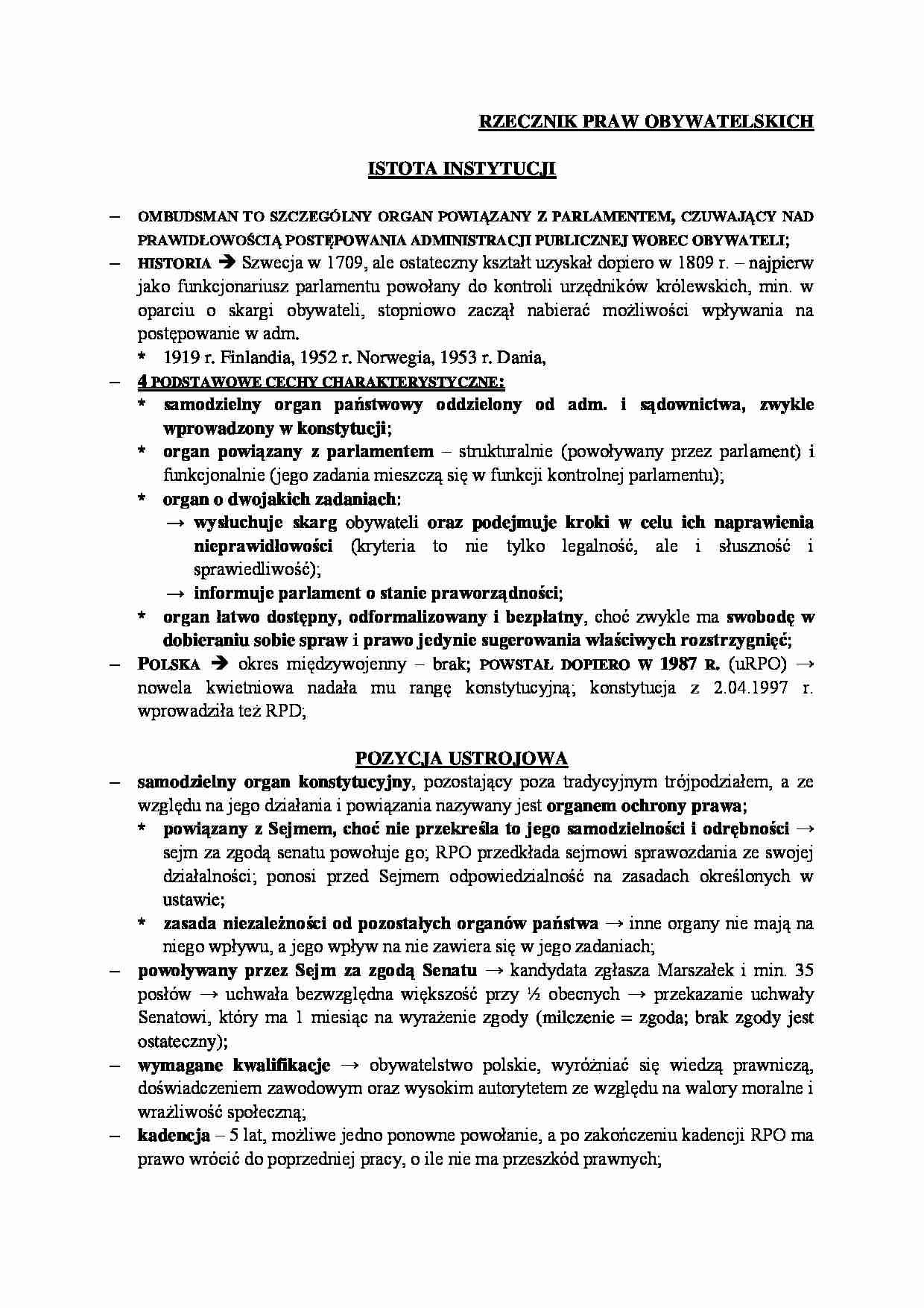 Rzecznik Praw Obywatelskich. - strona 1