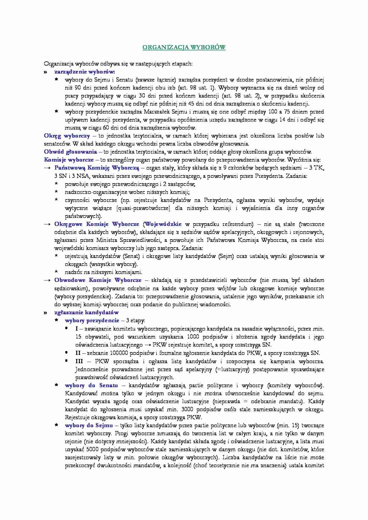 Organizacja wyborów. - strona 1