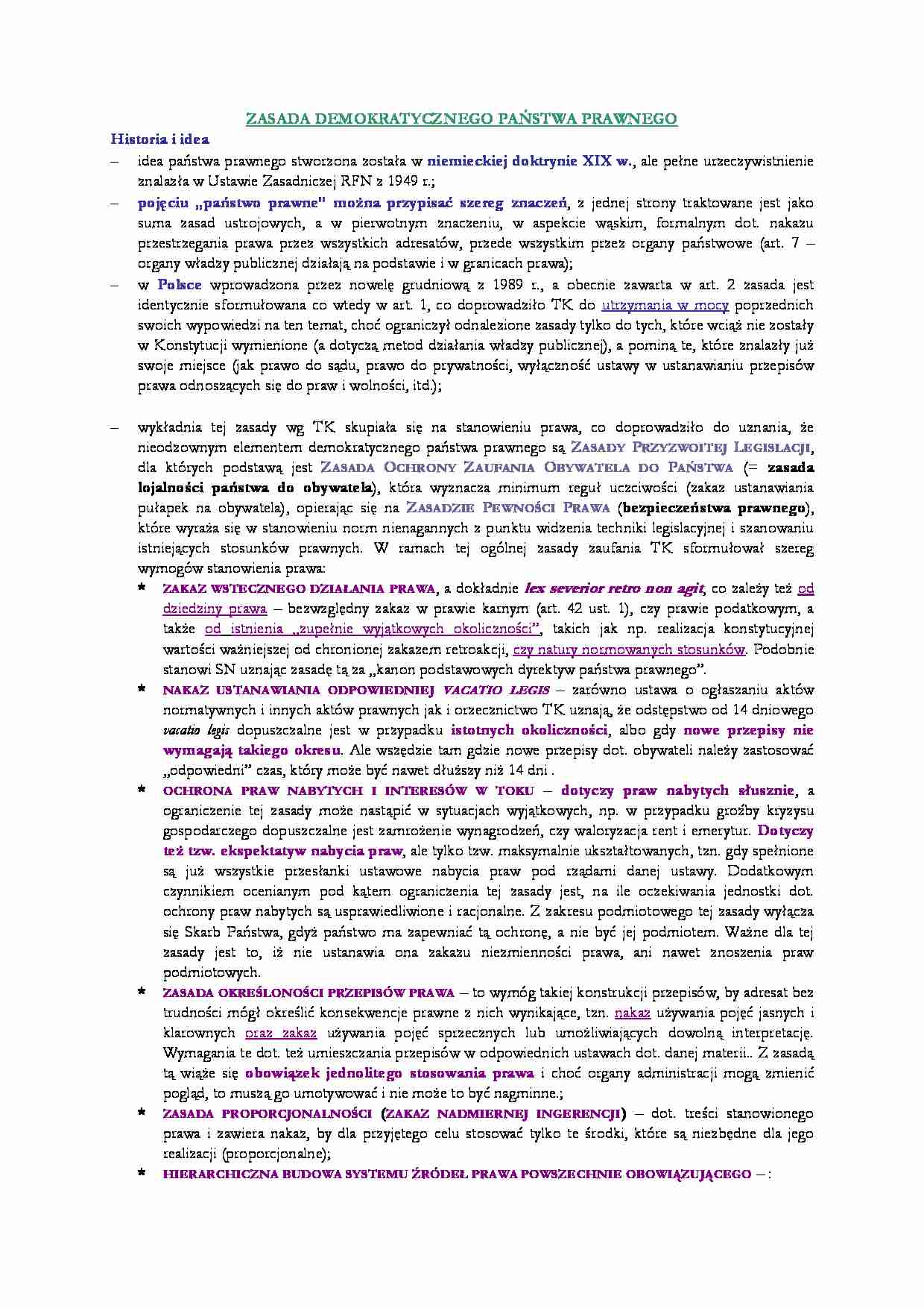 Zasada demokratycznego państwa. - strona 1