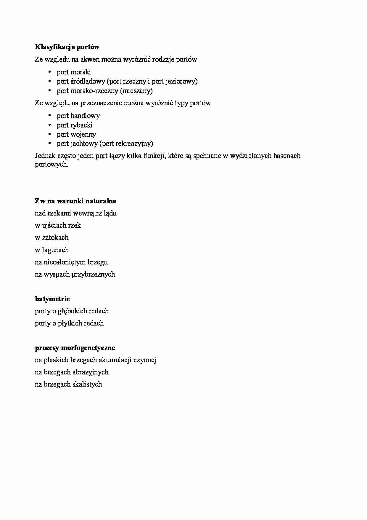 Klasyfikacja portów - strona 1