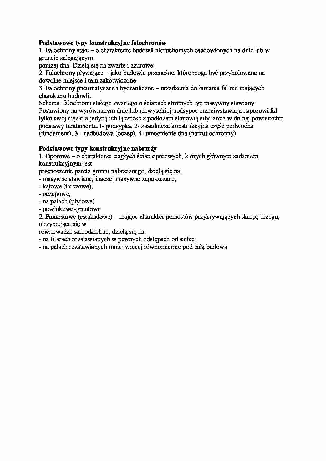 Podstawowe typy konstrukcyjne falochronów i nabrzeży - strona 1