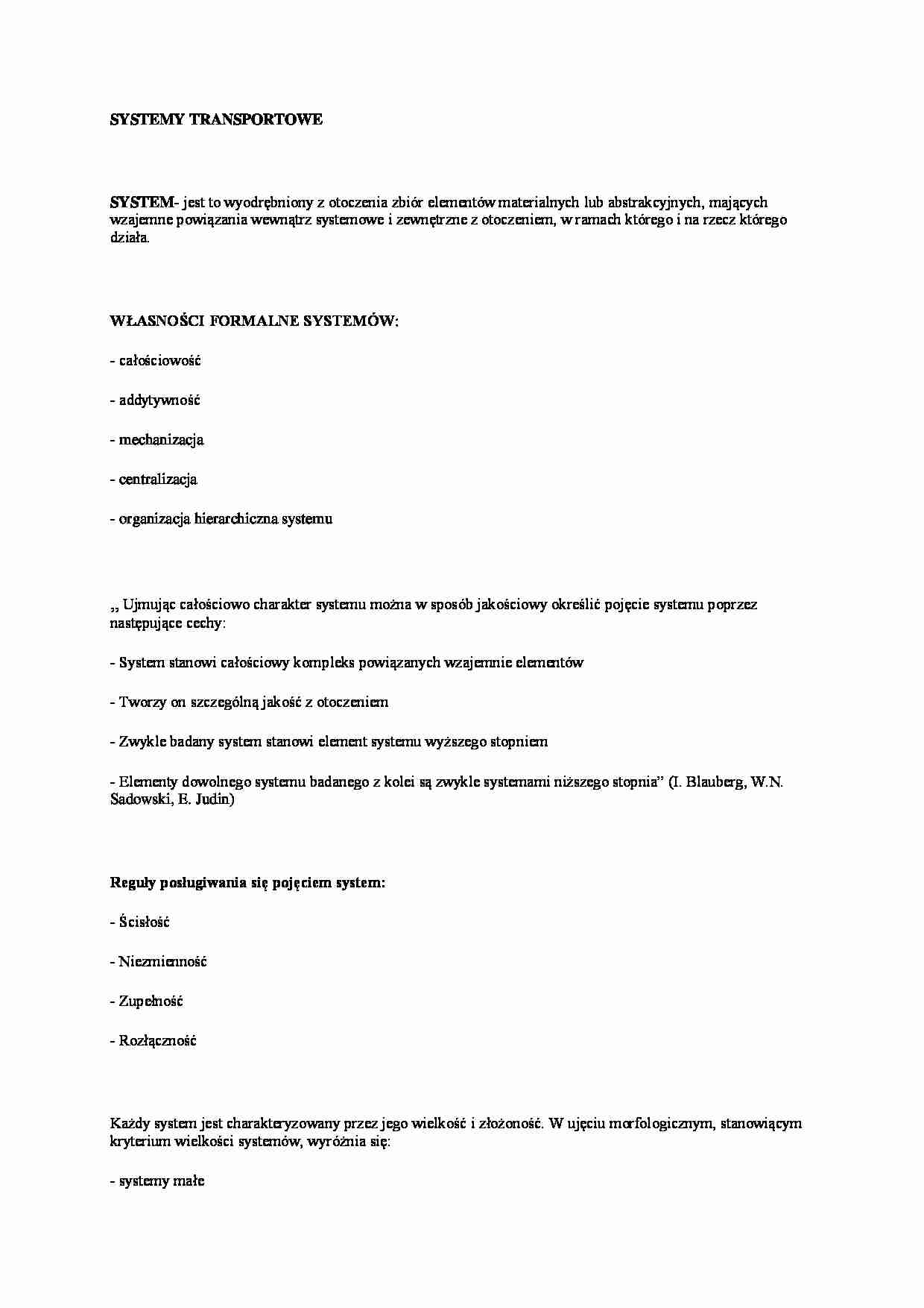 Systemy transportowe - strona 1