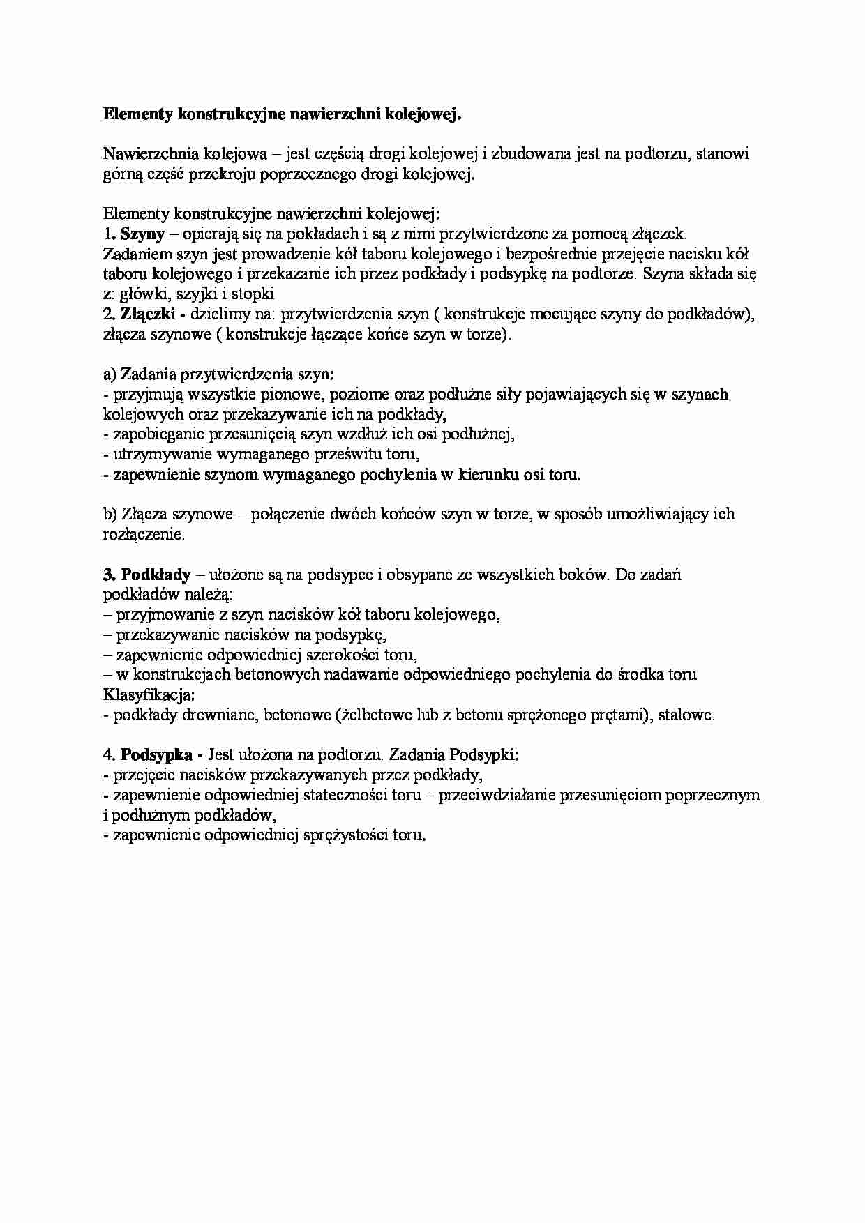 Elementy konstrukcyjne nawierzchni kolejowej - strona 1
