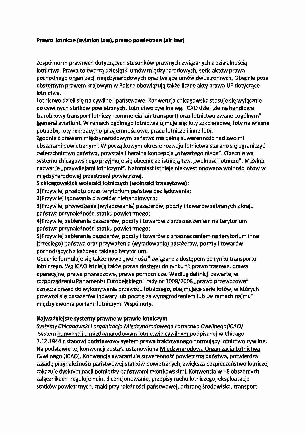 Prawo lotnicze, prawo powietrzne - strona 1