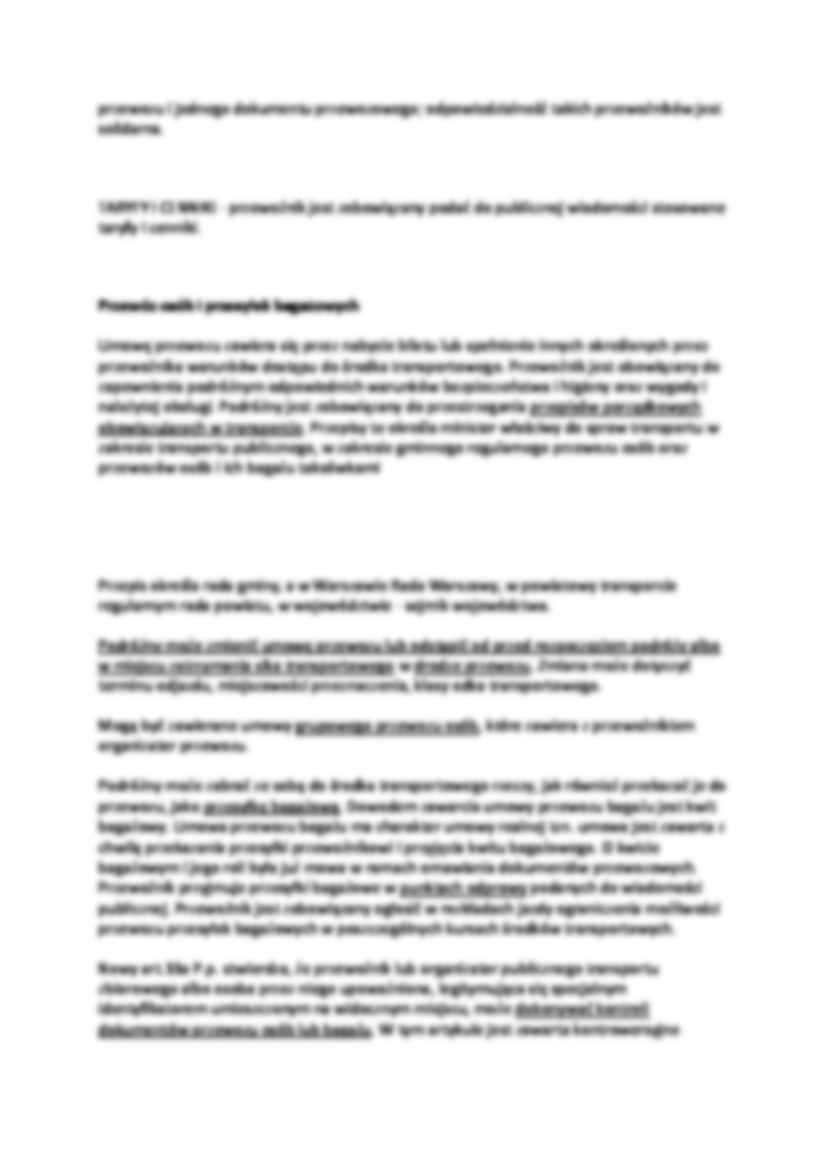 Prawo przewozowe - Zakres przedmiotowy ustawy - strona 2