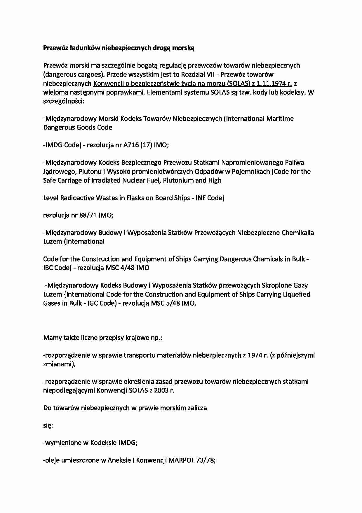 Przewóz ładunków niebezpiecznych - strona 1