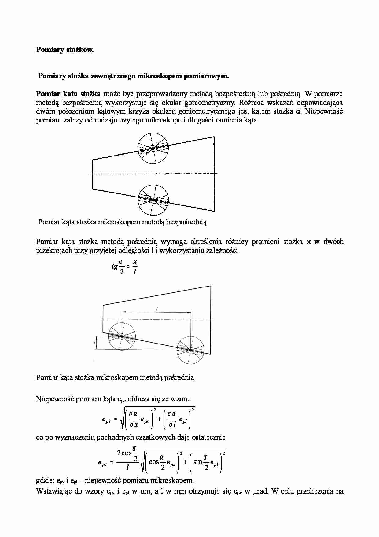 Pomiary stożków - strona 1
