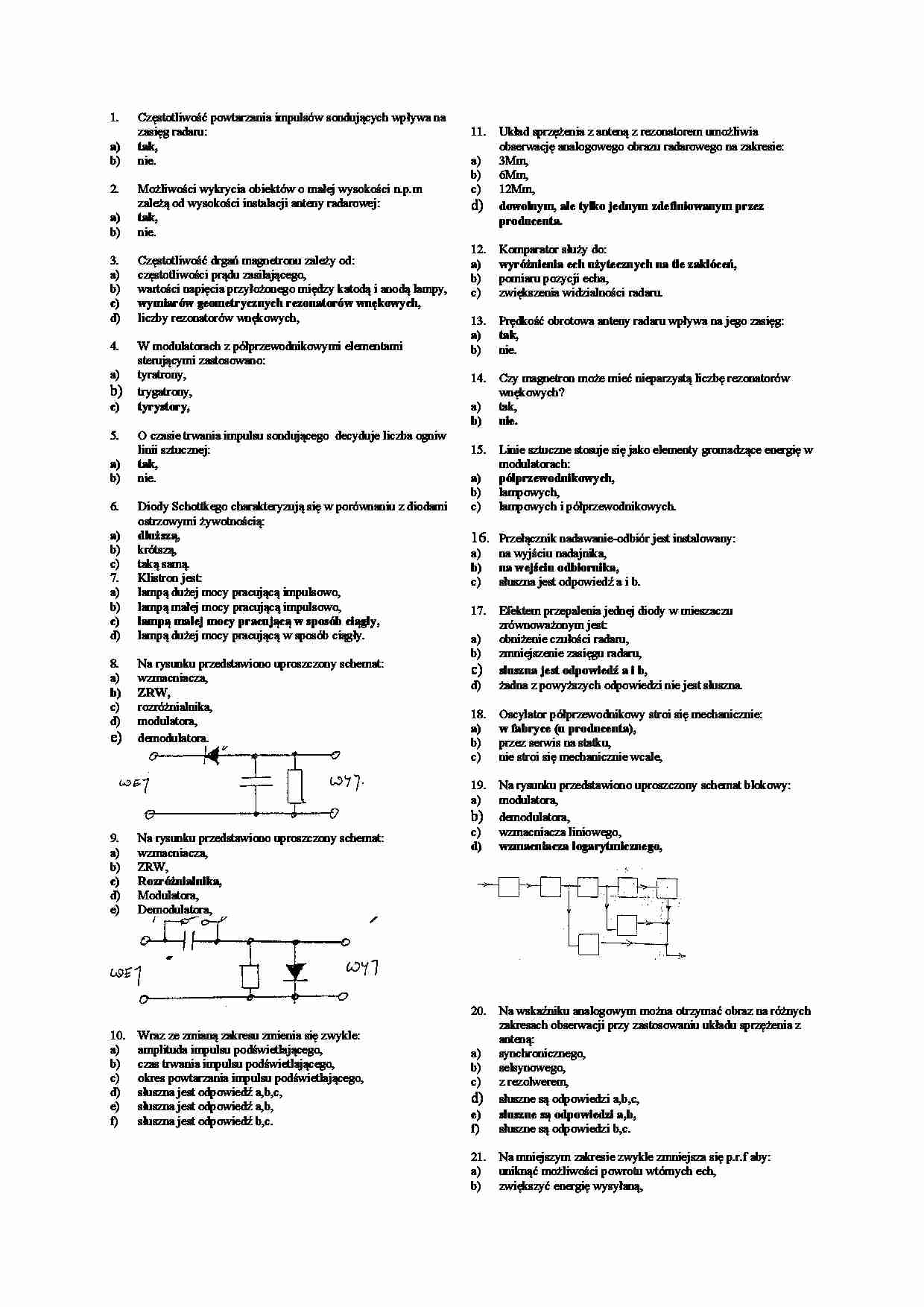 Budowa radaru - test z odpowiedziami - strona 1
