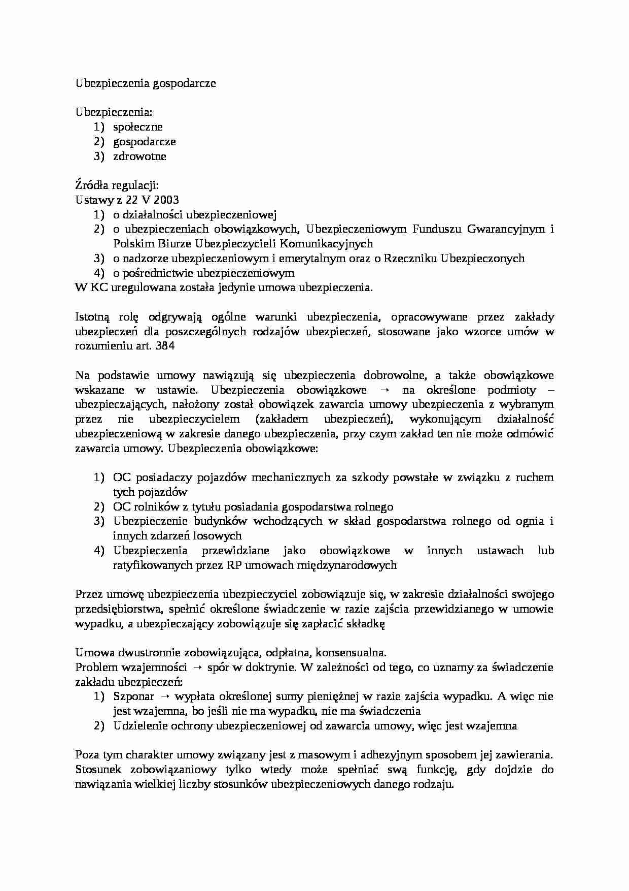 Ubezpieczenia gospodarcze - strona 1