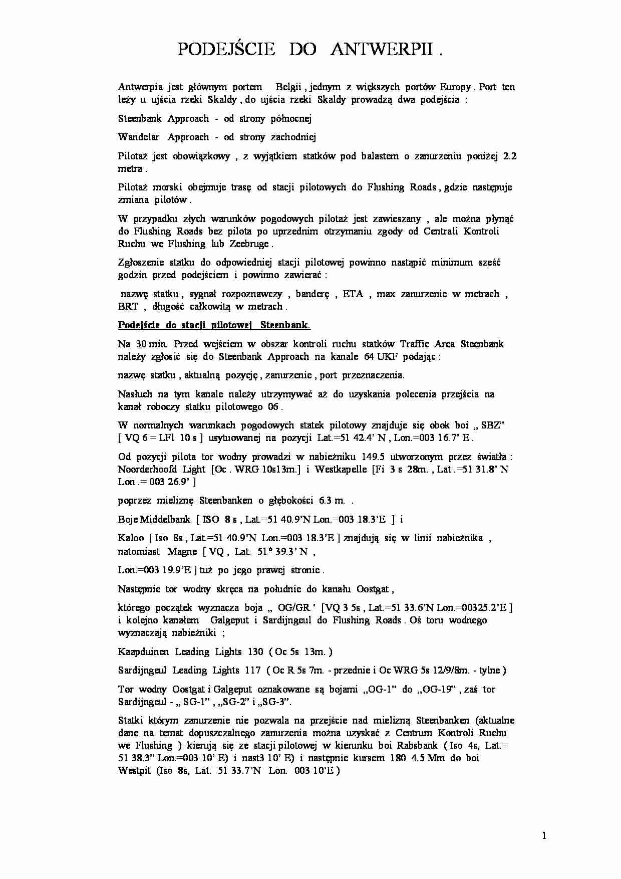 Podejście do Antwerpii - strona 1