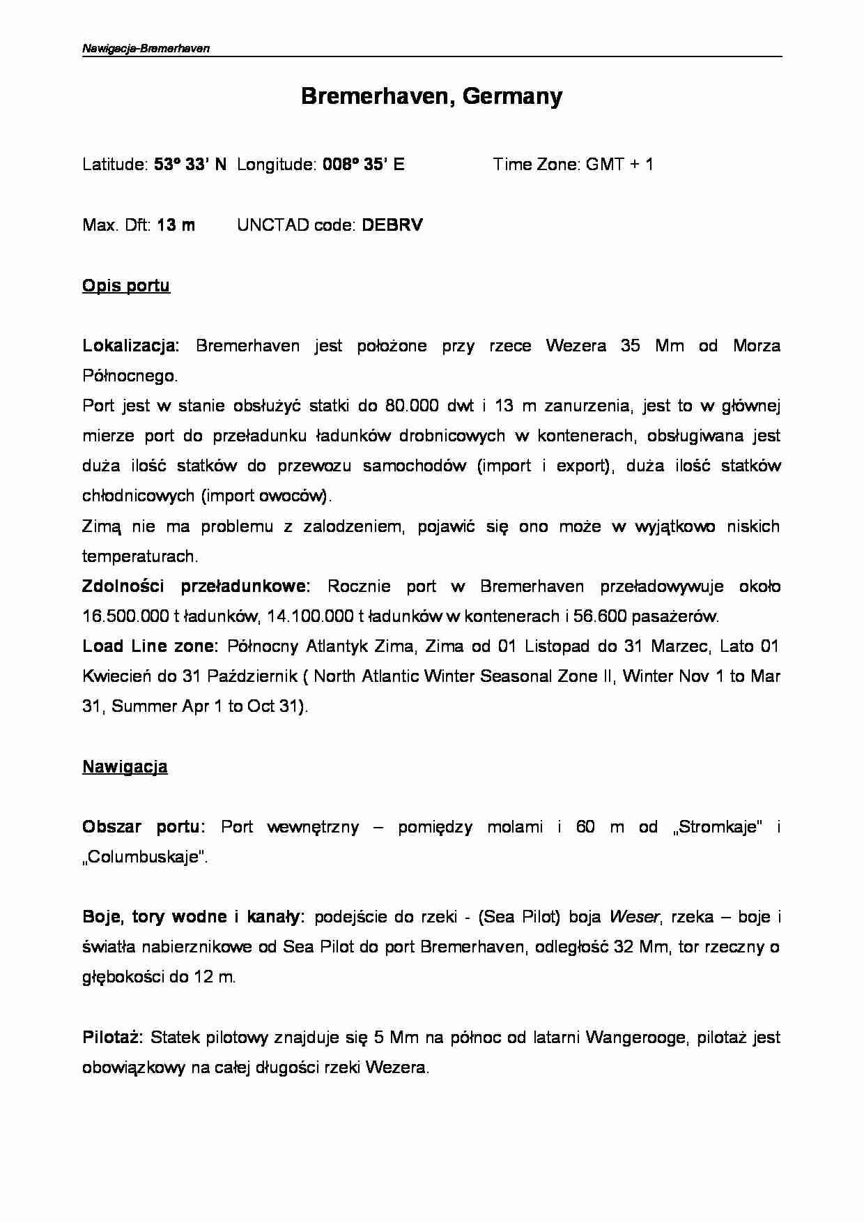 Port Bremerhaven, Niemcy - strona 1
