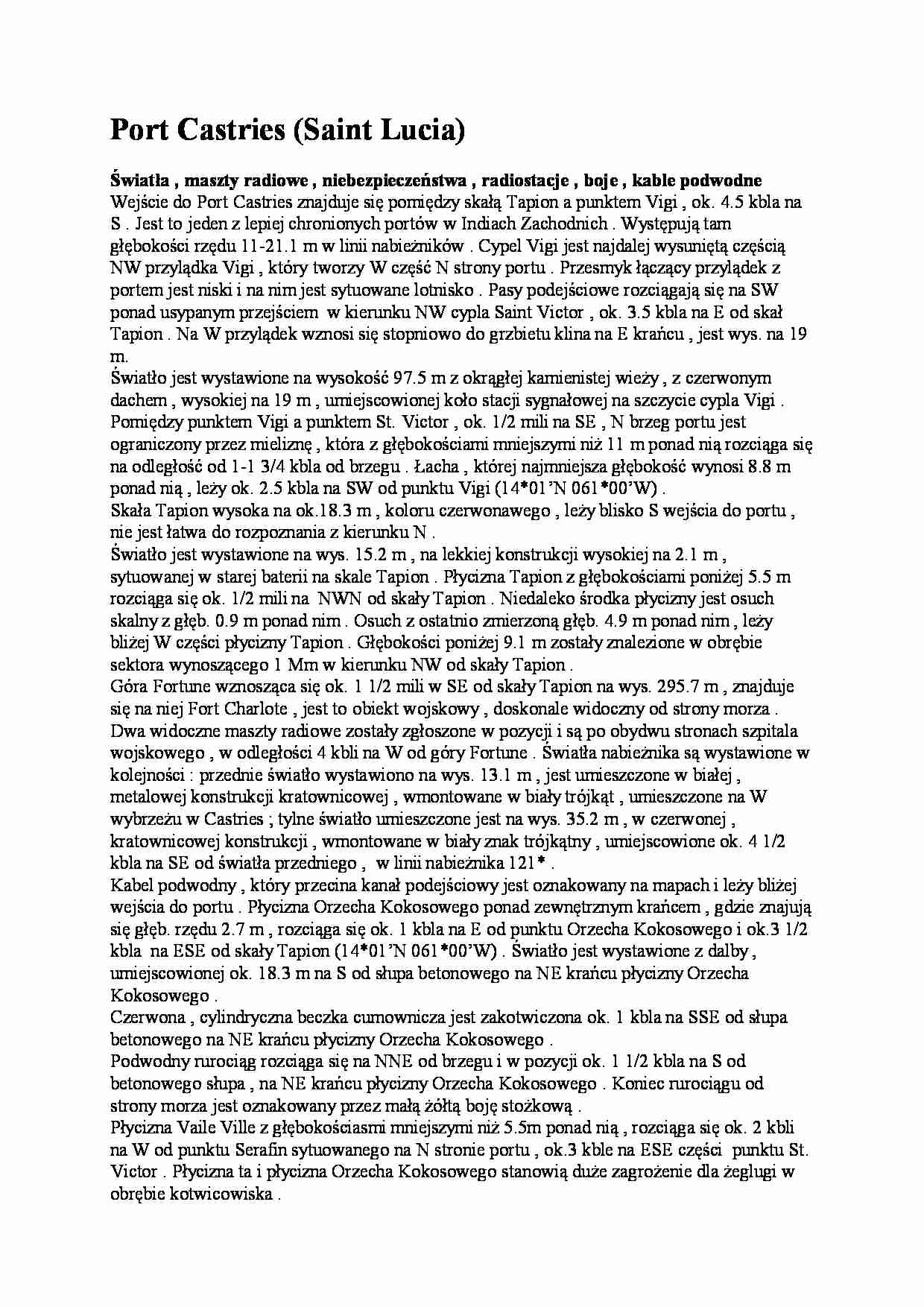 Port Castries (Saint Lucia) - strona 1
