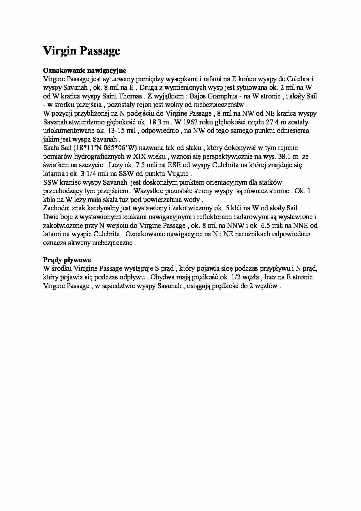 Virgin Passage - strona 1