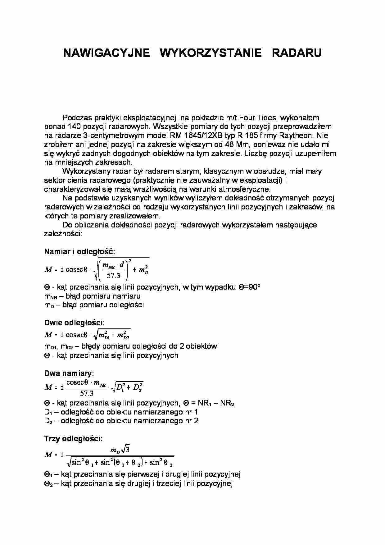 Nawigacyjne wykorzystanie radaru - strona 1