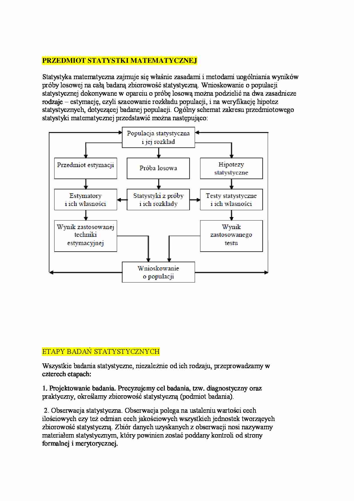 Przedmiot i etapy badań statystycznych - strona 1