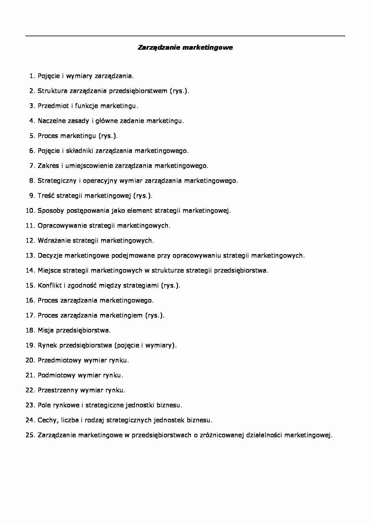 Kolokwium 1 z organizacji i zarządzania: opracowane zagadnienia - strona 1