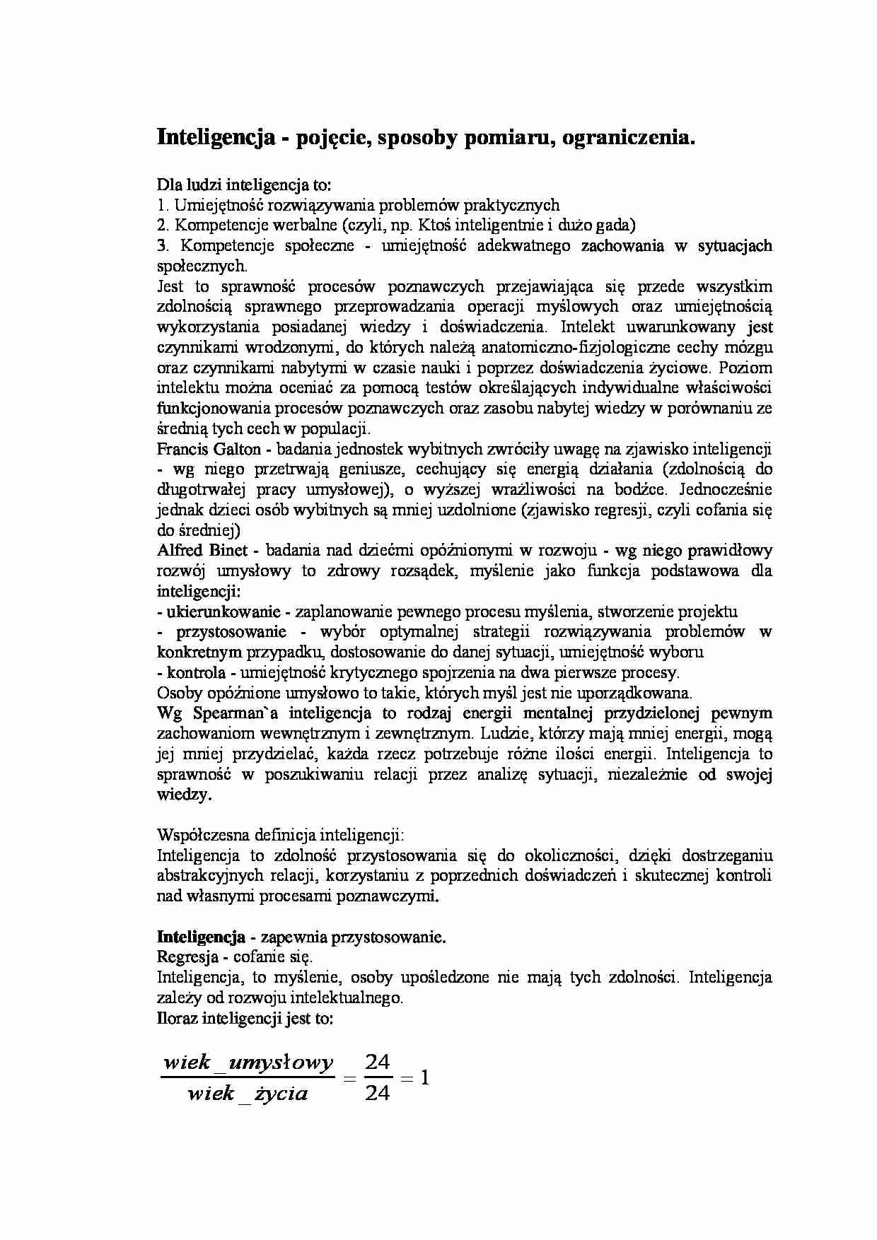 Inteligencja - Spearman - strona 1