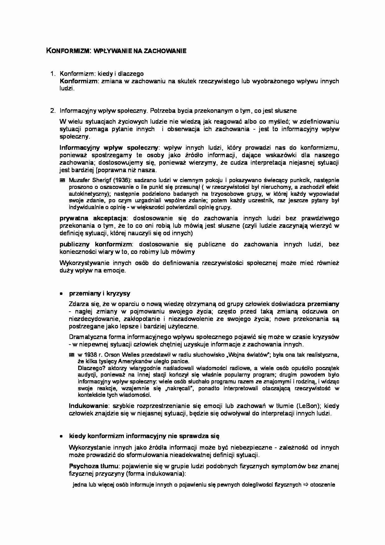 Konformizm - Informacyjny wpływ społeczny - strona 1