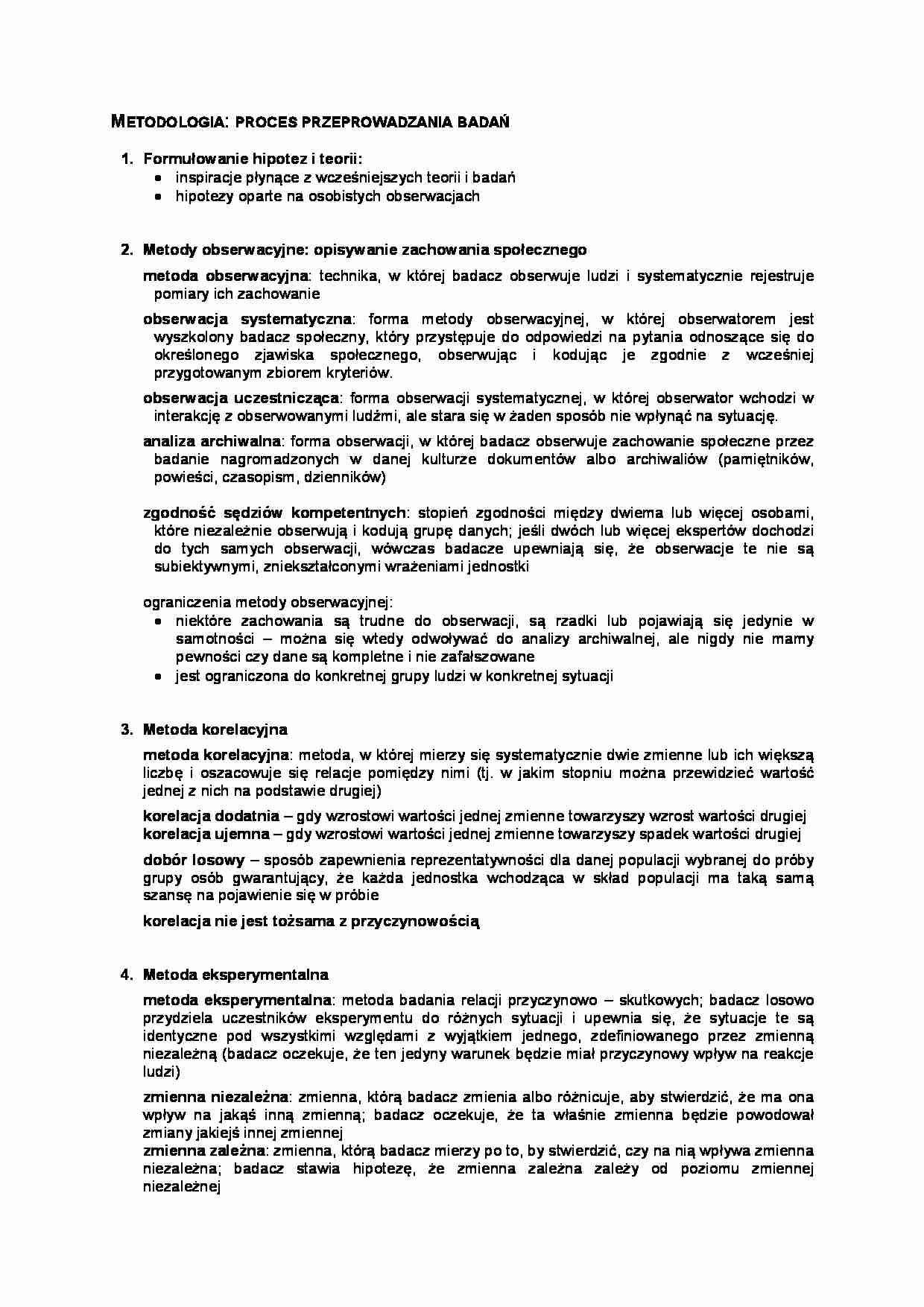 Metodologia - proces przeprowadzania badań - strona 1