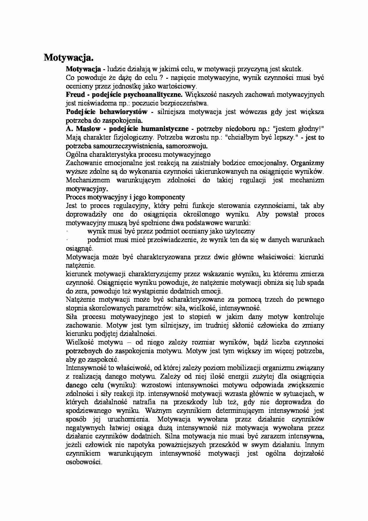 Motywacja - Freud - strona 1