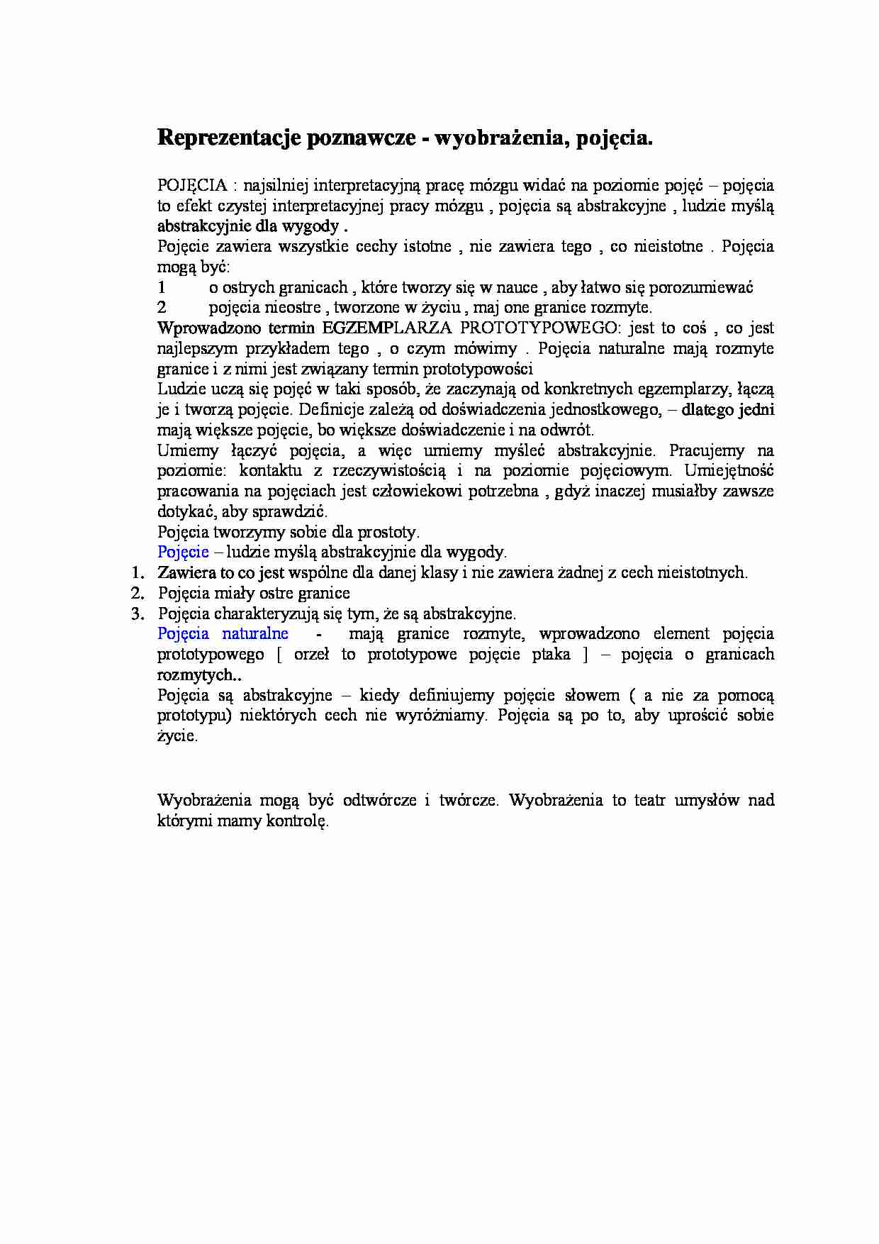 Reprezentacje poznawcze - strona 1