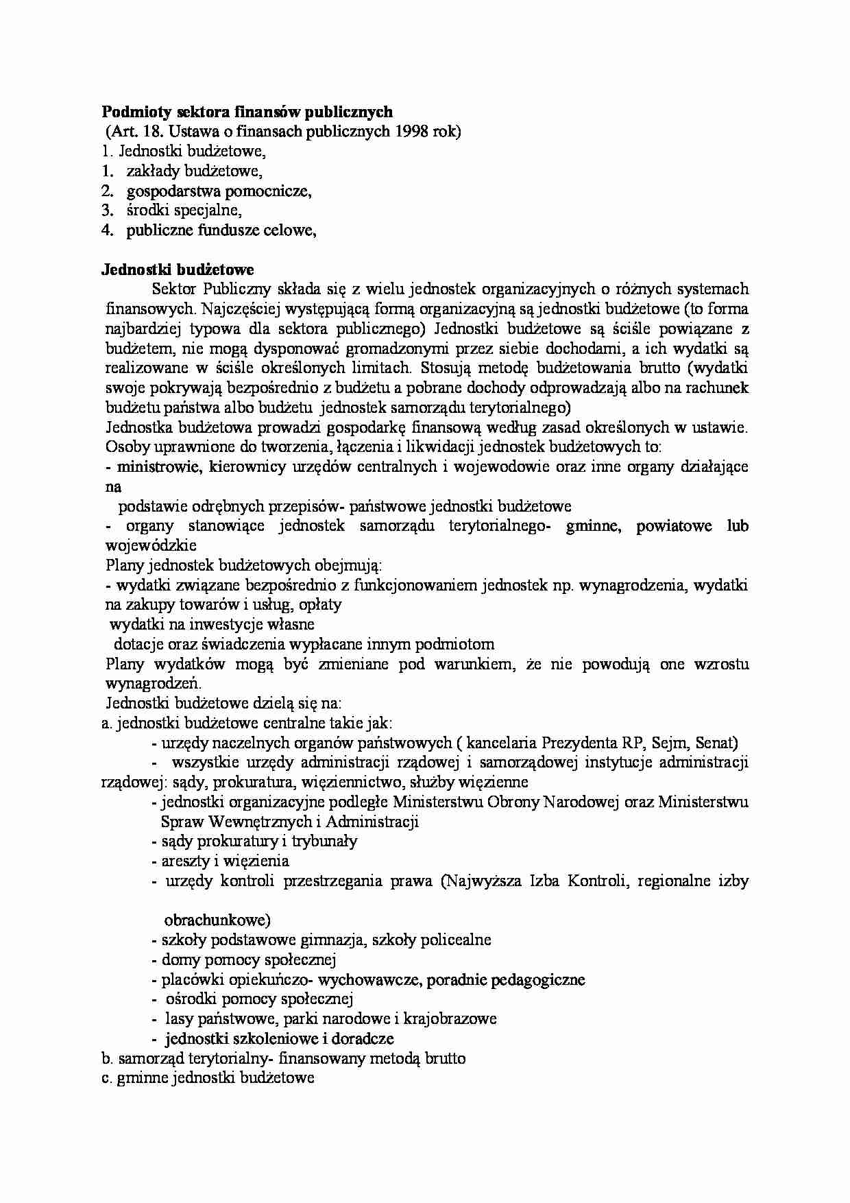 Podmioty sektora finansów publicznych - strona 1