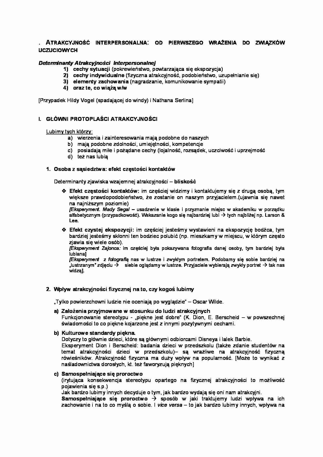 Atrakcyjność interpersonalna - Atrakcyjność fizyczna - strona 1