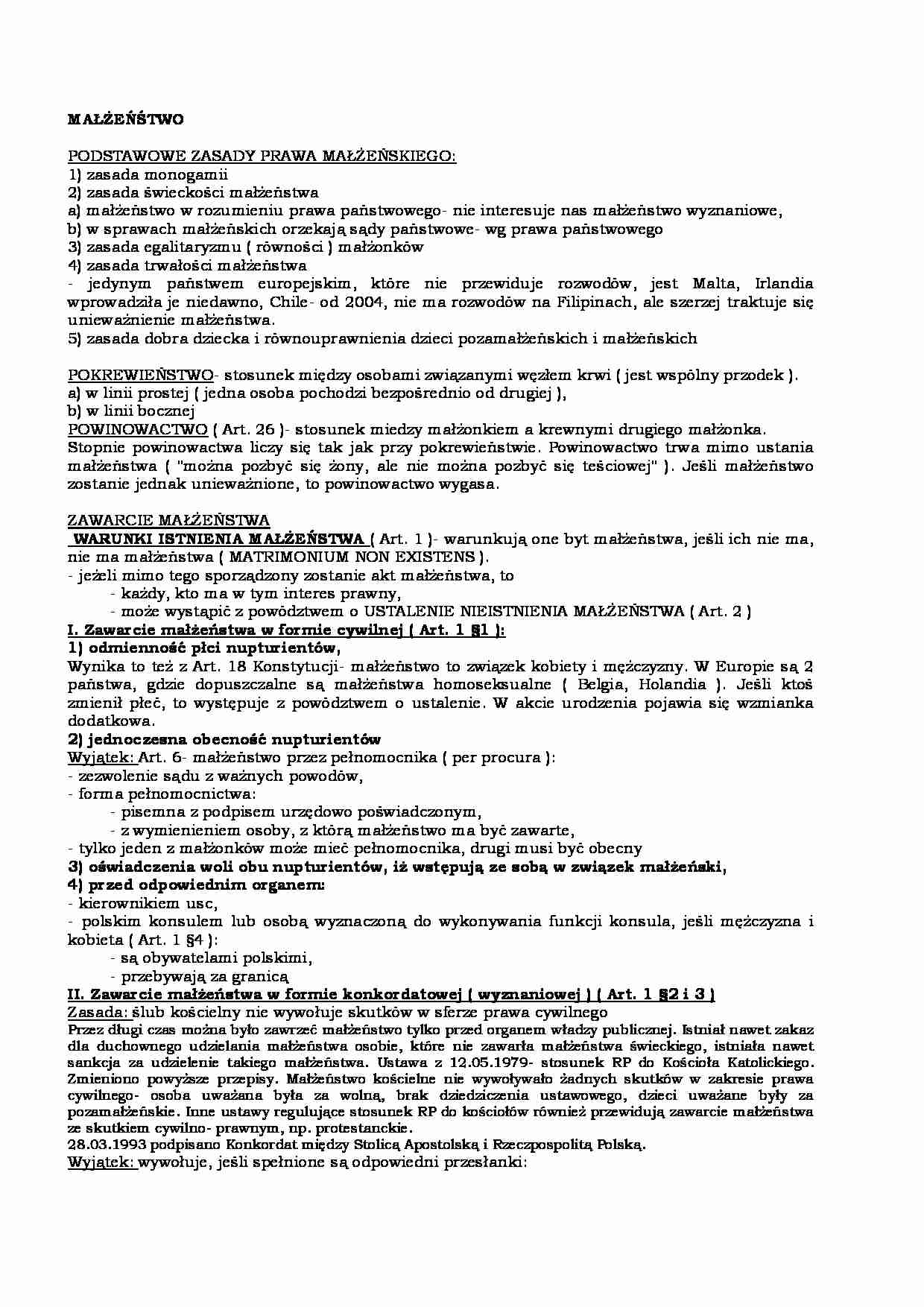 MAŁŻEŃSTWO A KONKUBINAT - strona 1