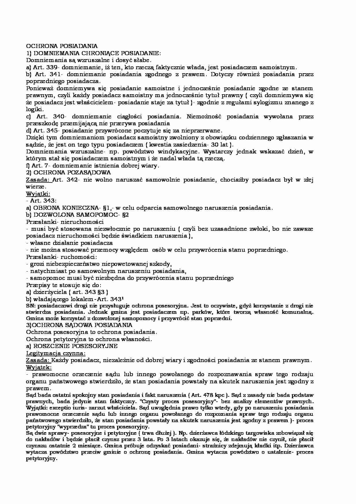 OCHRONA POSIADANIA - strona 1