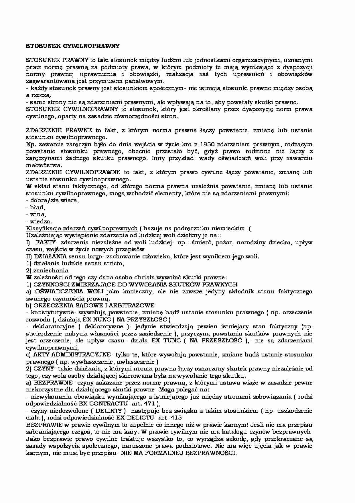 STOSUNEK CYWILNOPRAWNY - strona 1