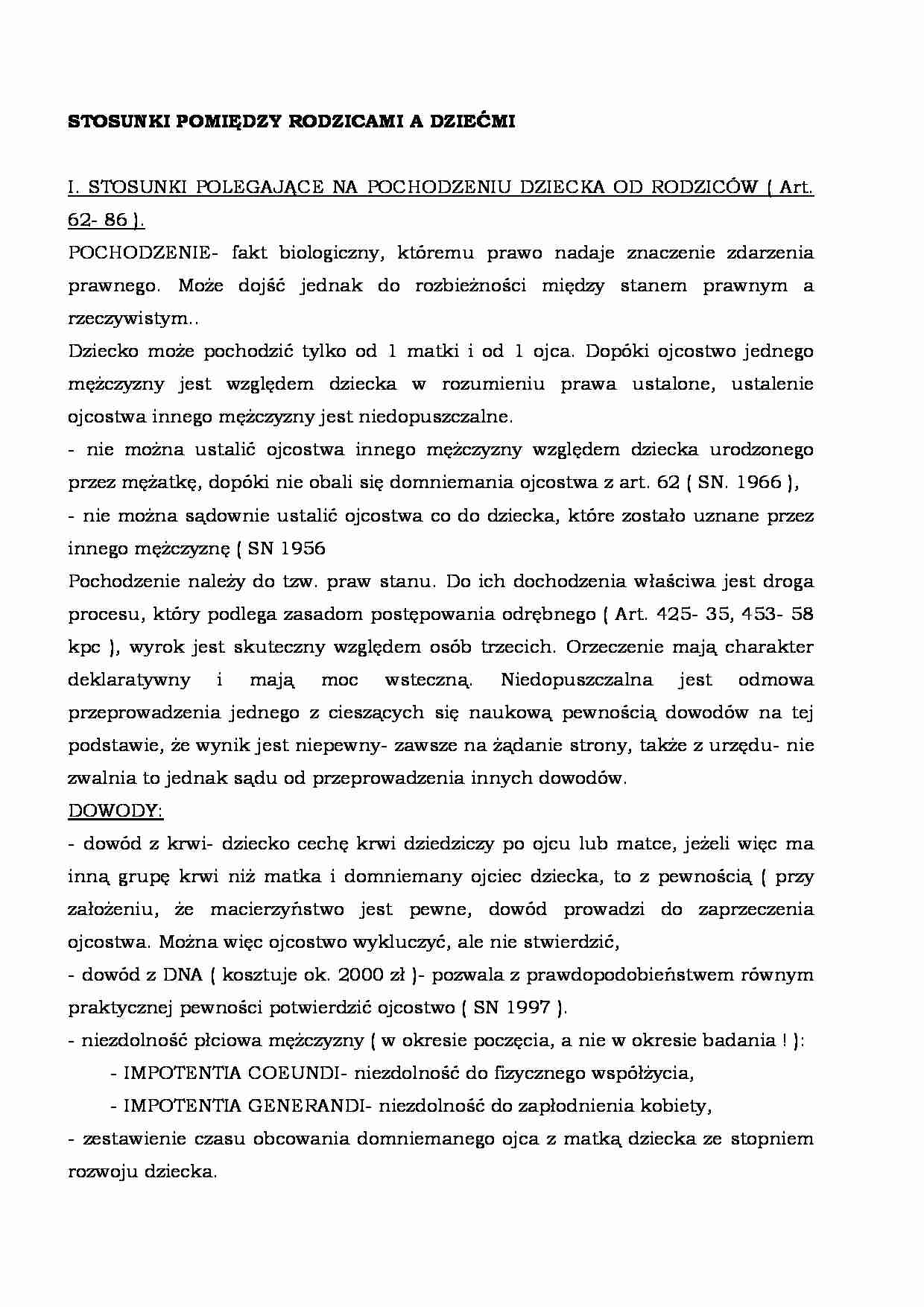 STOSUNKI POMIĘDZY RODZICAMI A DZIEĆMI - strona 1