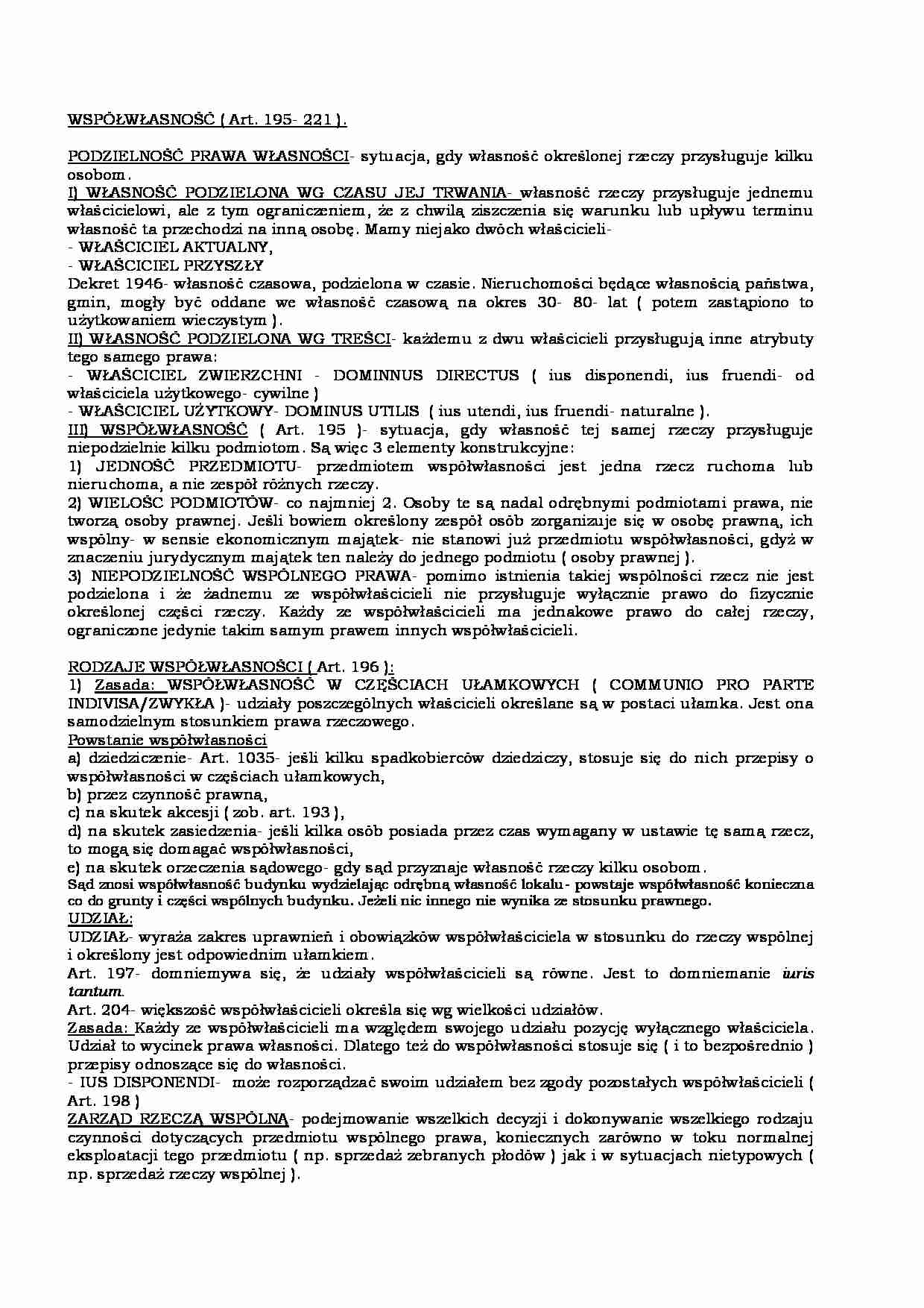 WSPÓŁWŁASNOŚĆ - strona 1