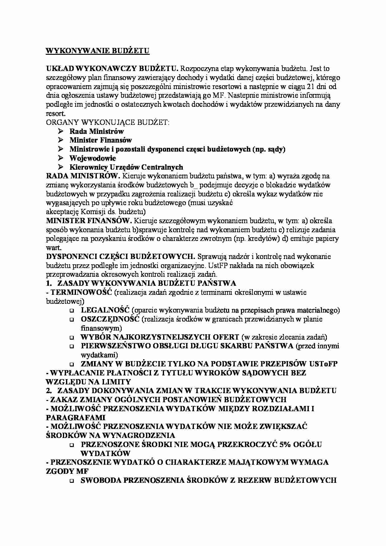 WYKONYWANIE BUDŻETU - strona 1