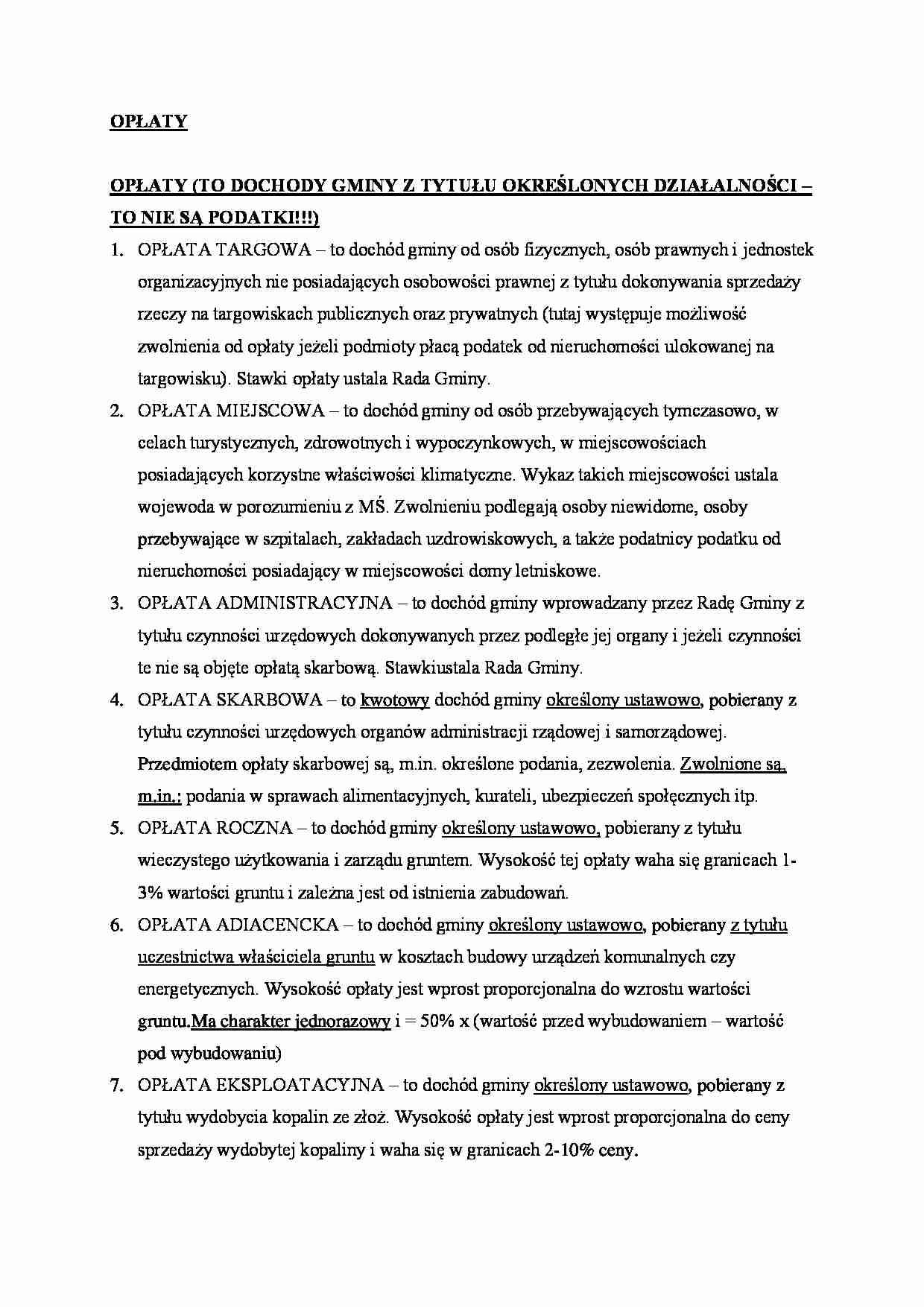 OPŁATY - strona 1
