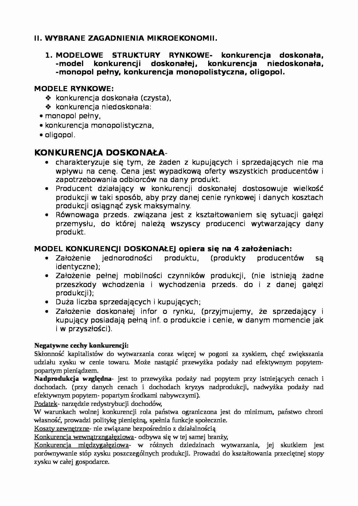 Wybrane zagadnienia z mikroekonomii. - strona 1