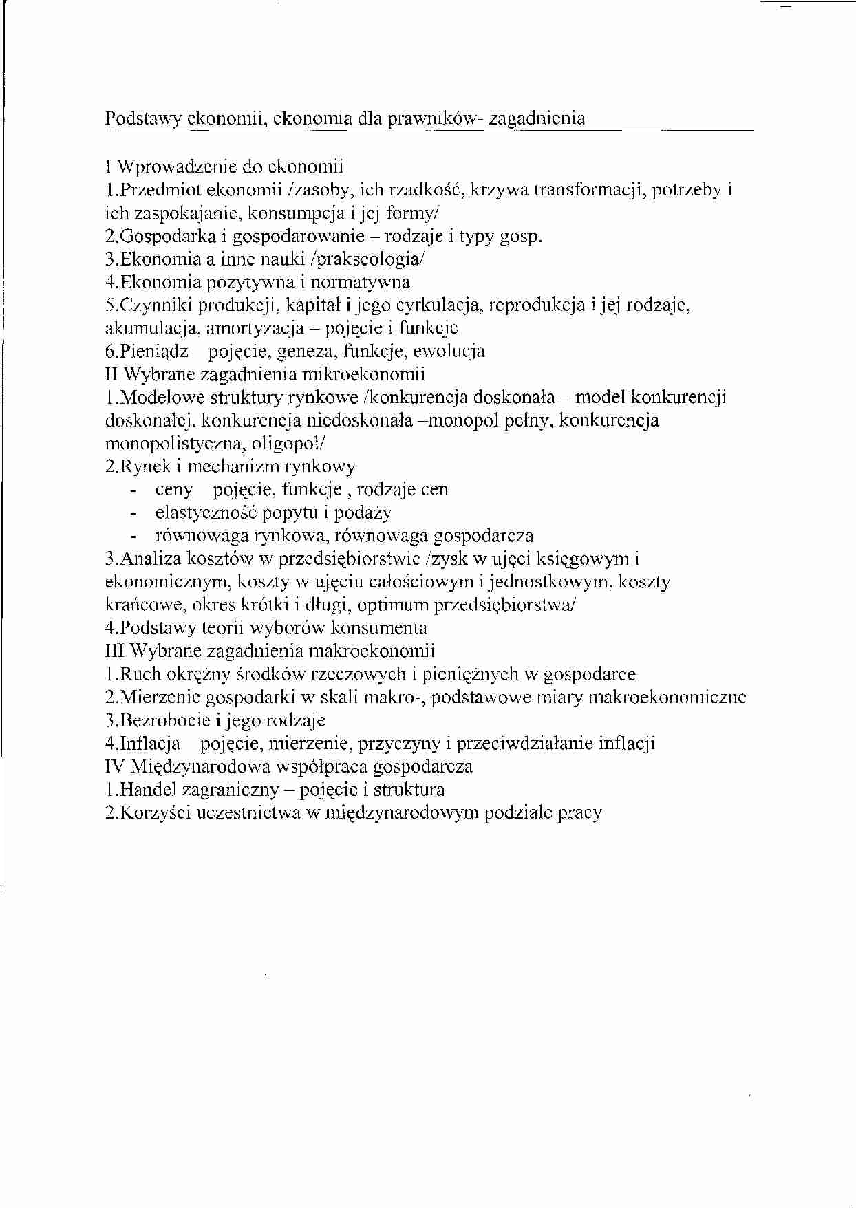 Zagadnienia z podstaw ekonomii. - strona 1