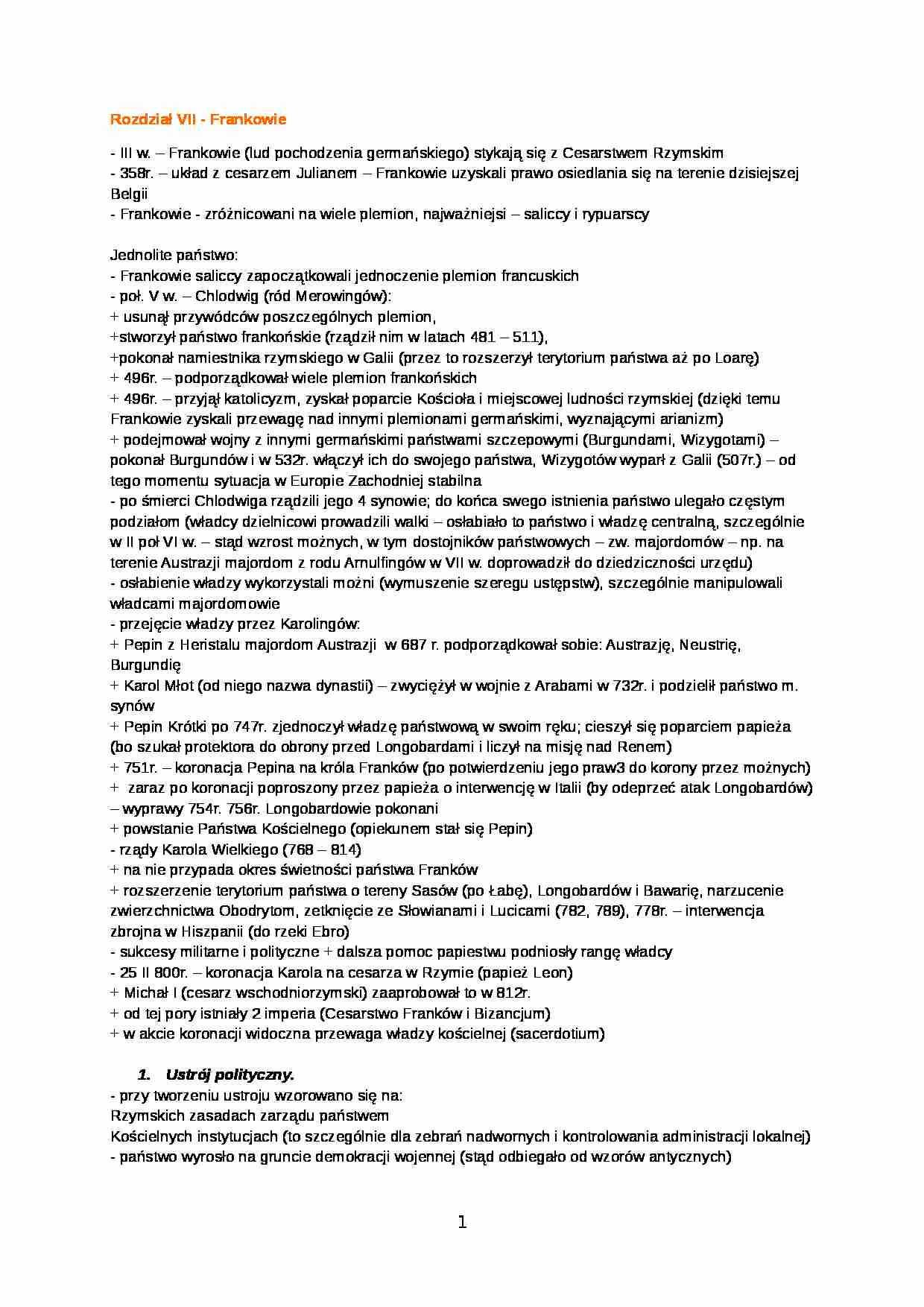 Frankowie - omówienie. - strona 1