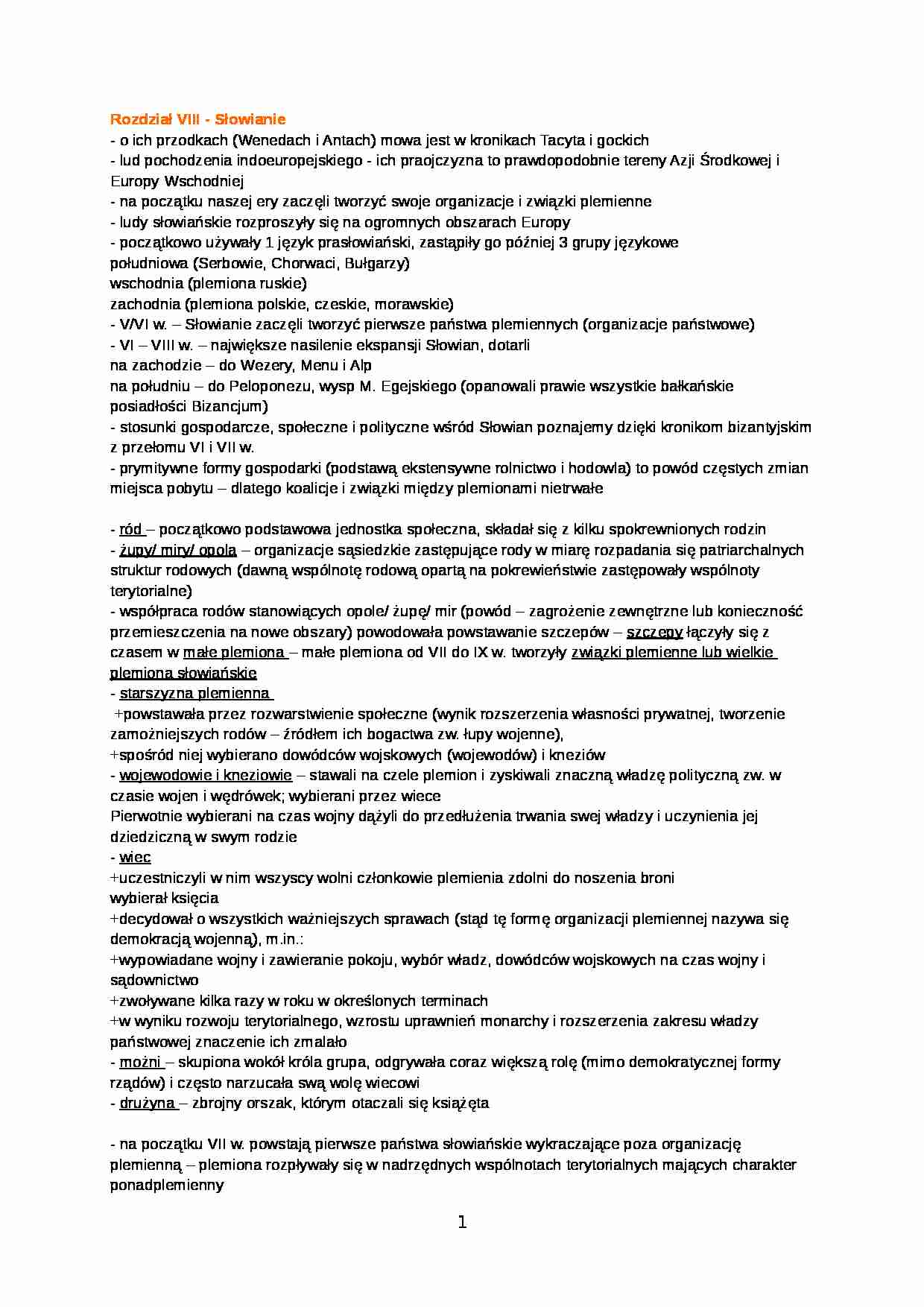 Słowianie - omówienie. - strona 1