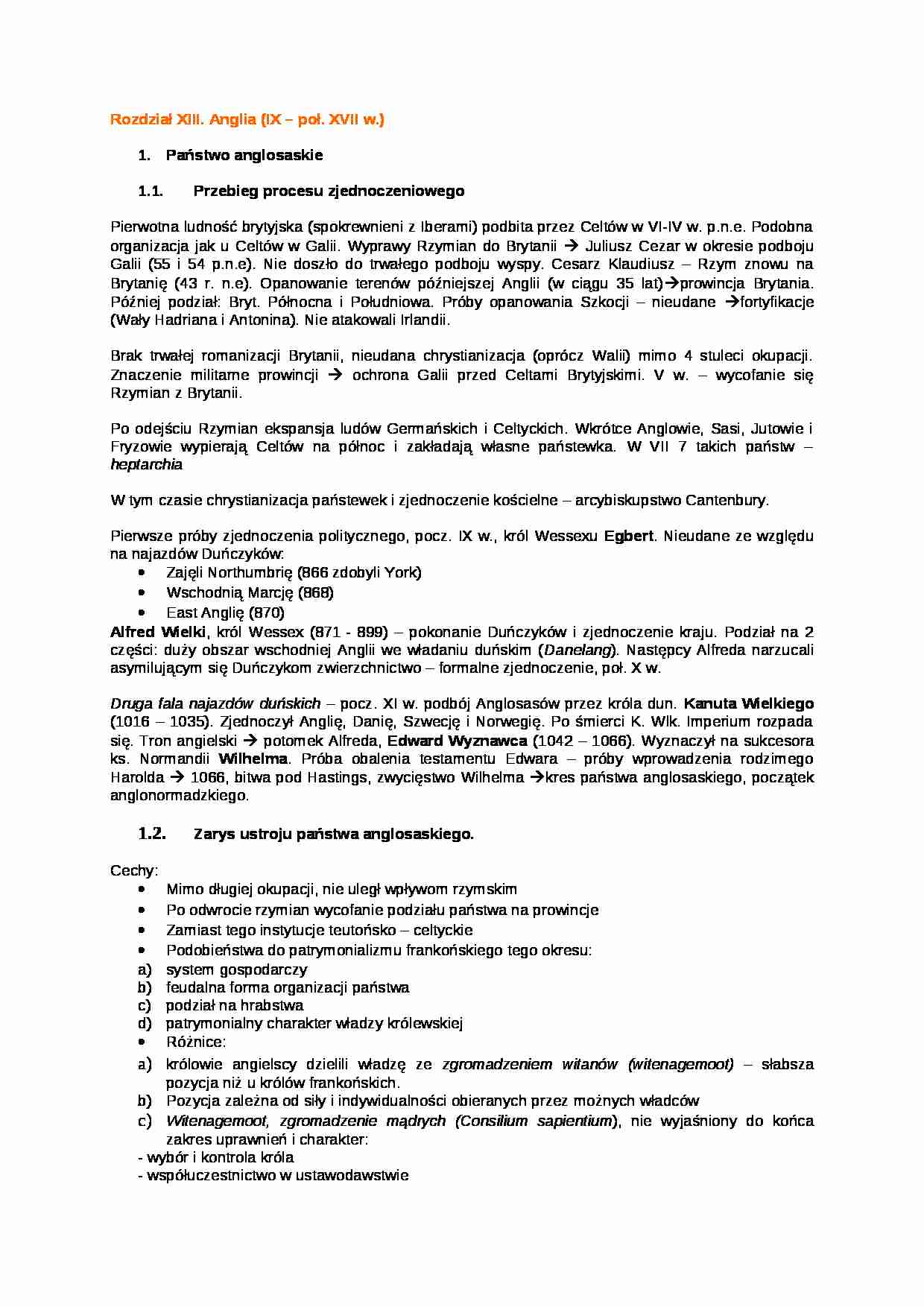 Anglia (IX - poł. XVII w.) - strona 1