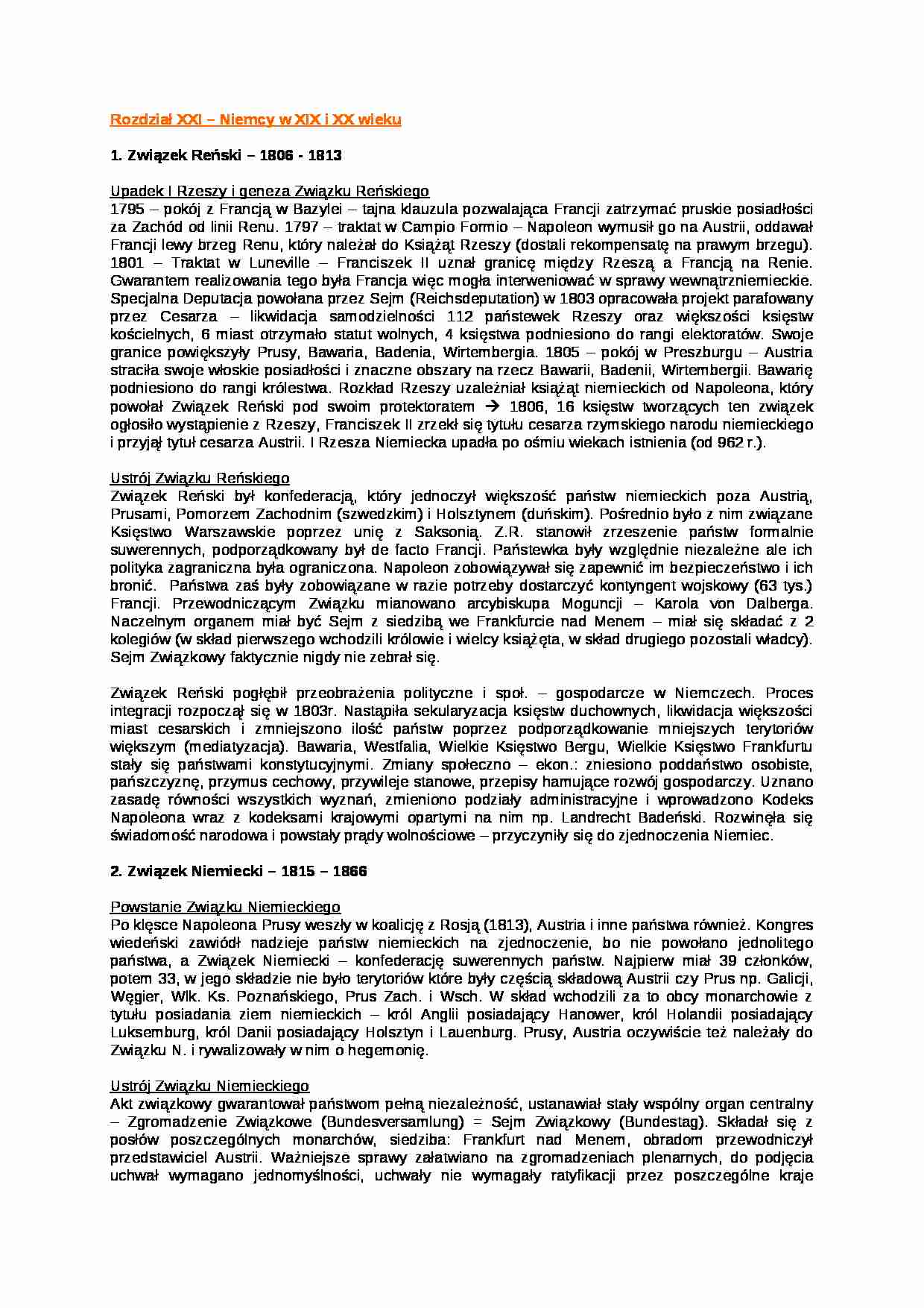 Niemcy w XIX i XX wieku - strona 1