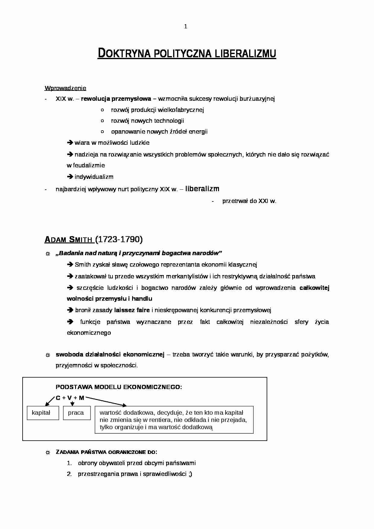 Doktryna polityczna liberalizmu - strona 1