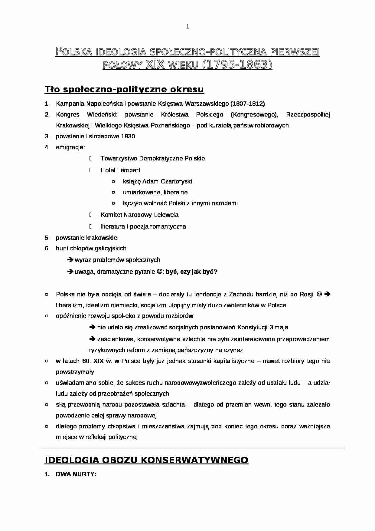Polska ideologia 1795-1863 - strona 1