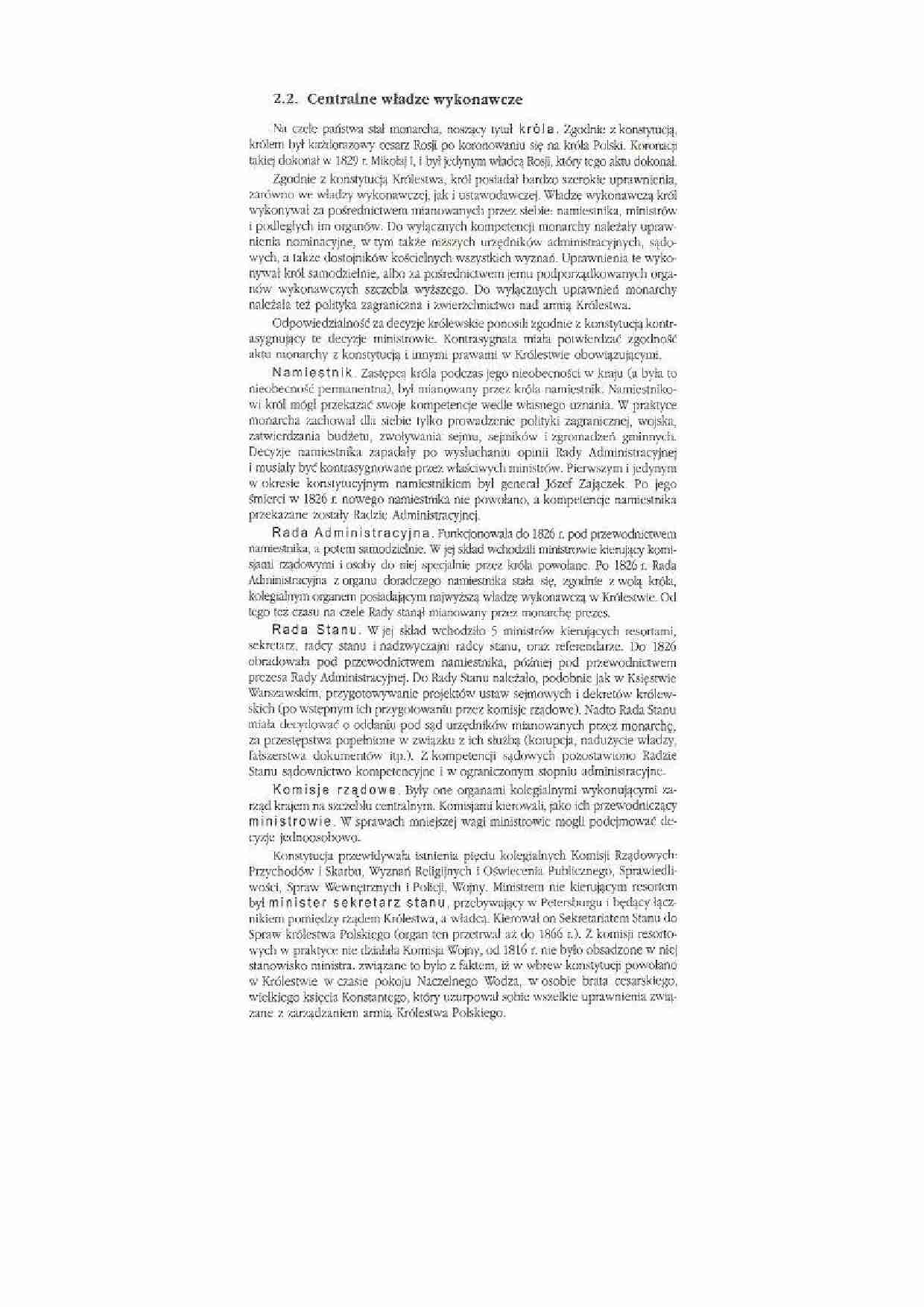 Polska pod zaborami - centralne władze wykonawcze - strona 1