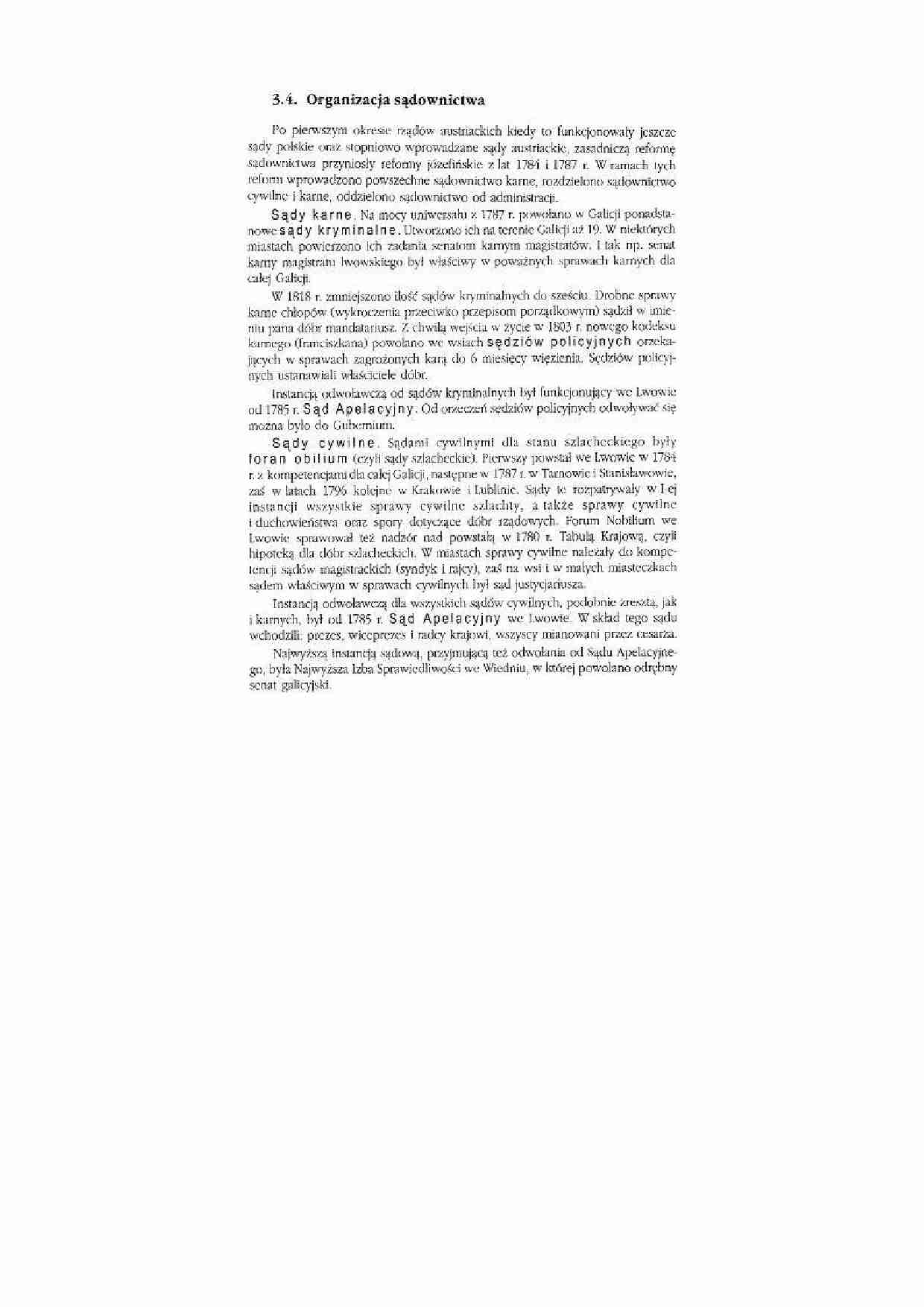 Zabór austriacki - sądownictwo - strona 1
