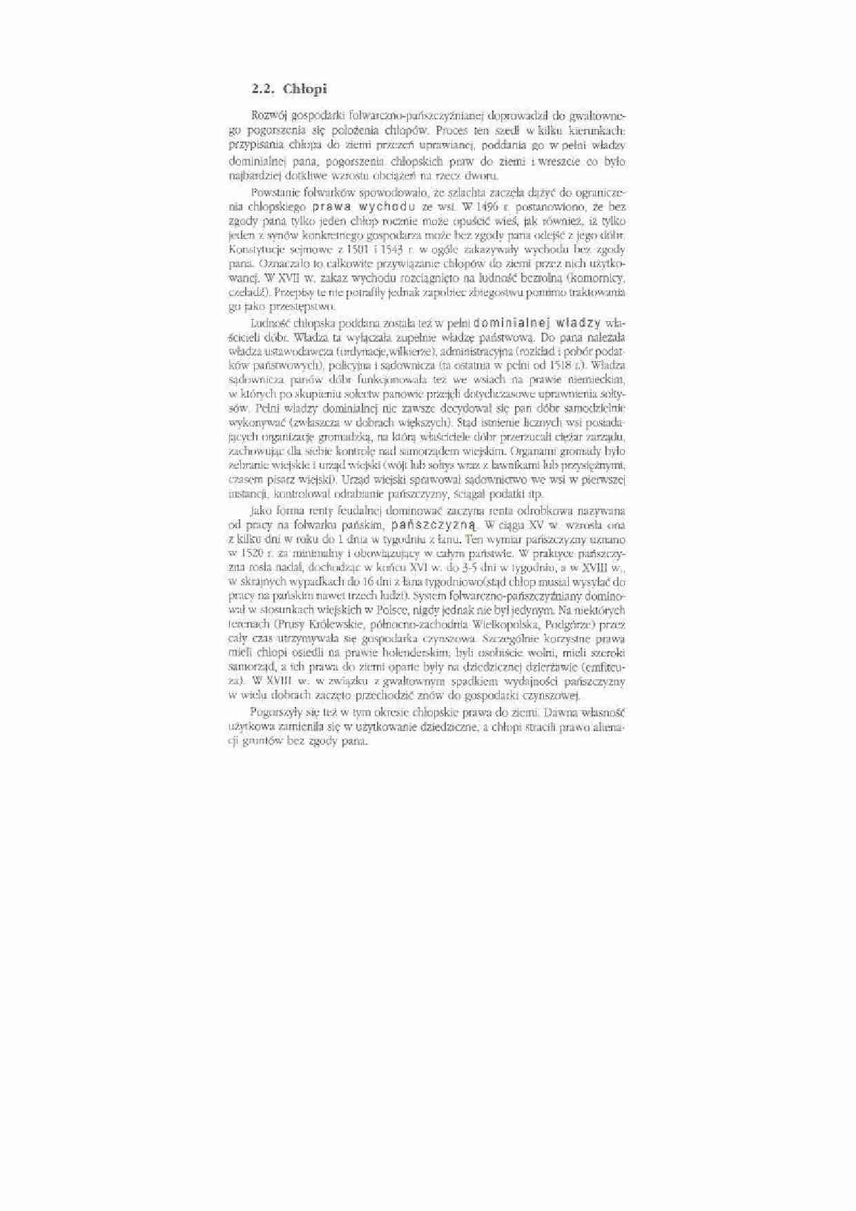 Rzeczypospolita szlachecka - chłopi - strona 1